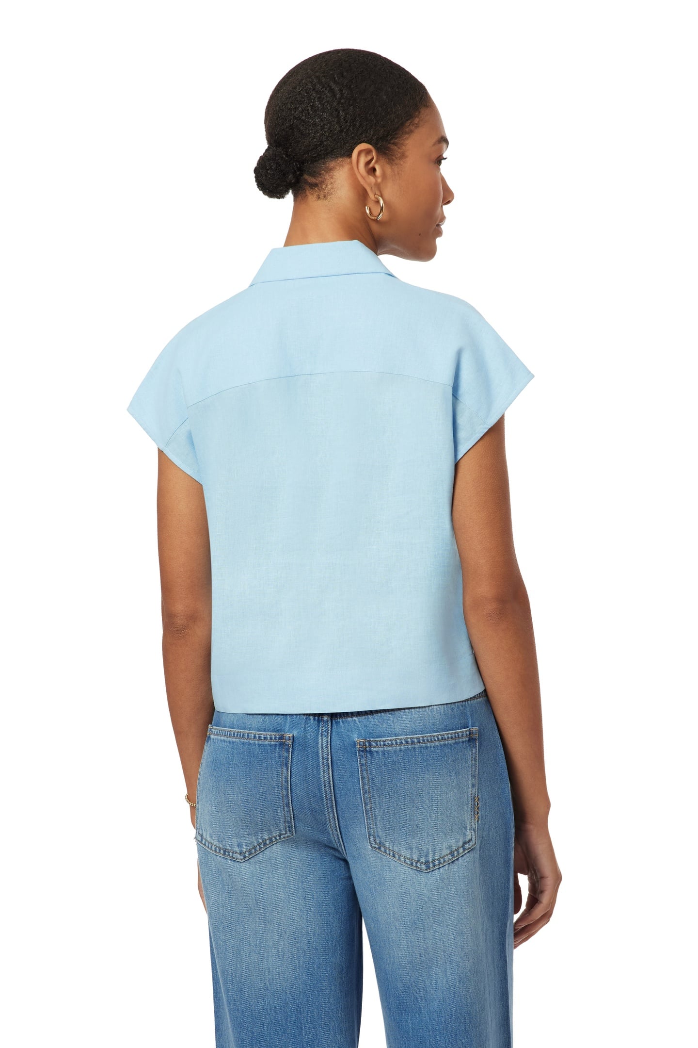 LADIES LOOSE DOLMAN SLEEVE TOP CERULEAN 4