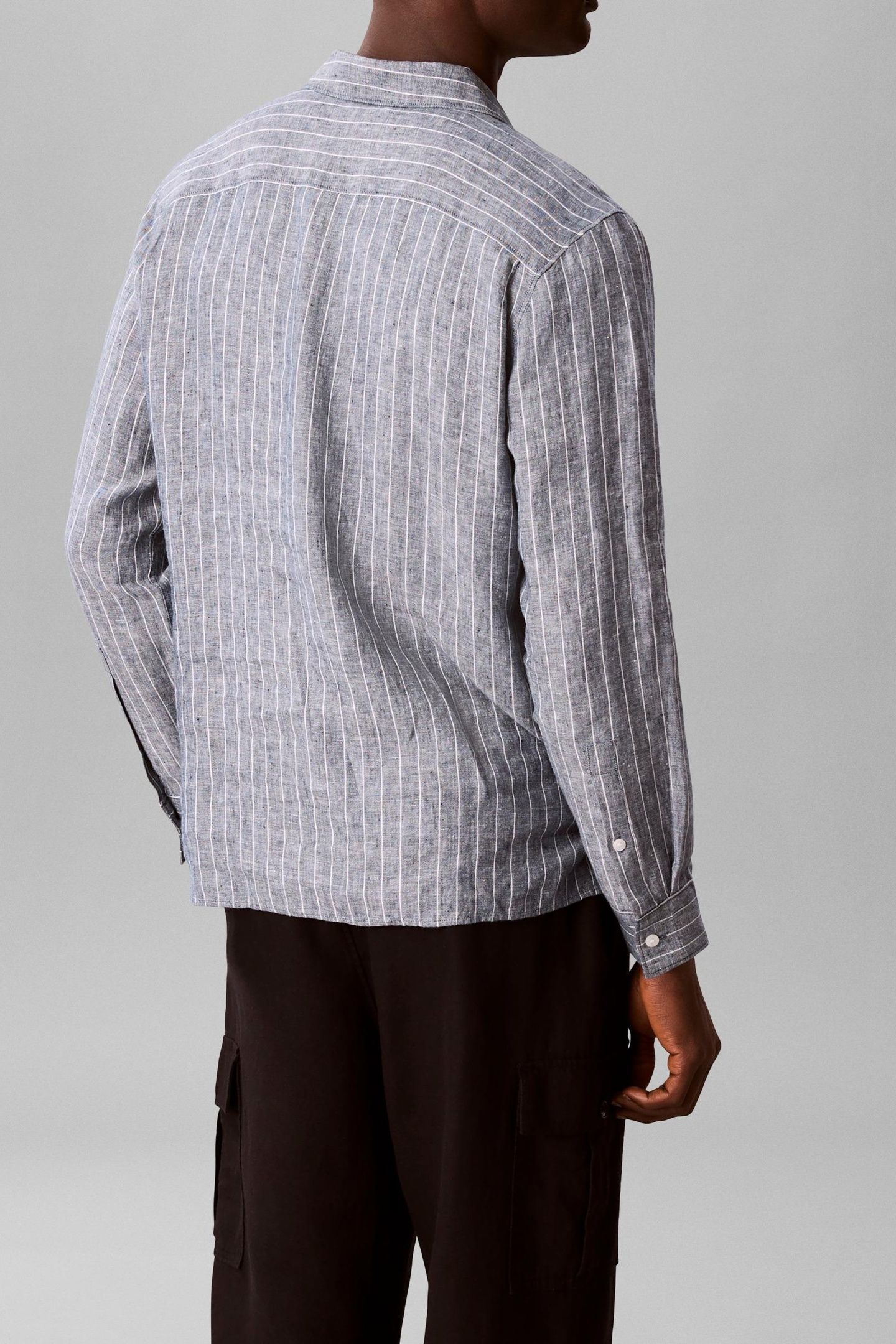 PINSTRIPE LINEN SHIRT BRILLIANT WHITE 3