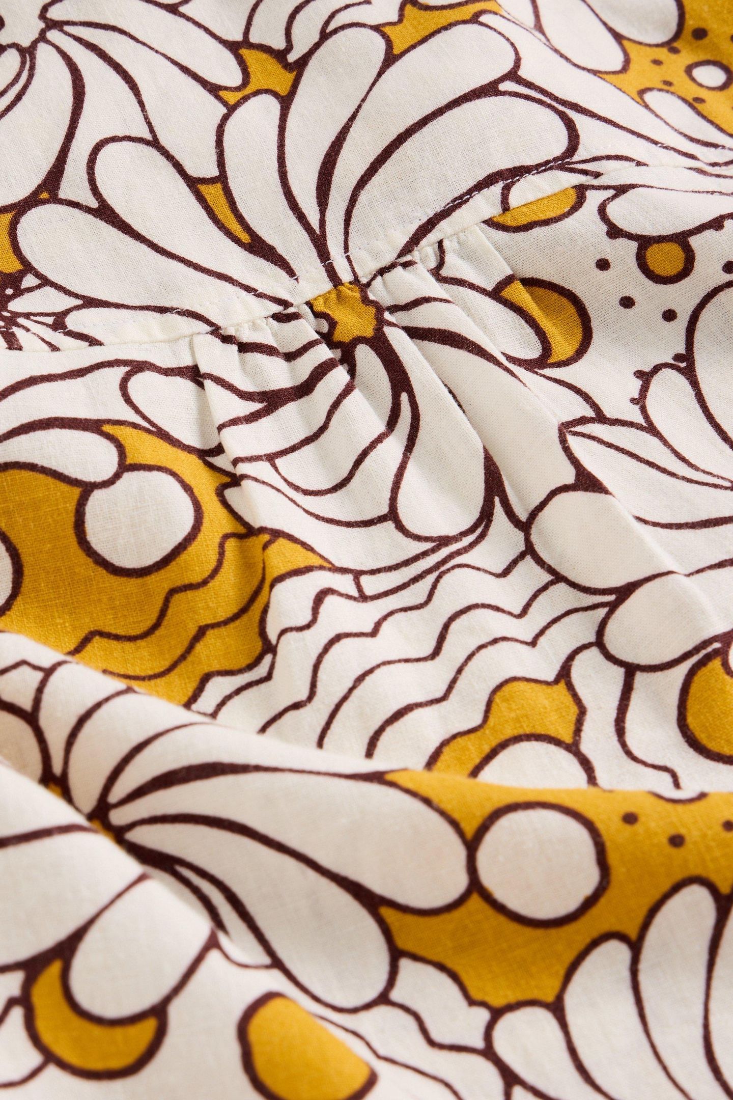 OTTO LINEN BLEND DRESS YELLOW PRINT 8