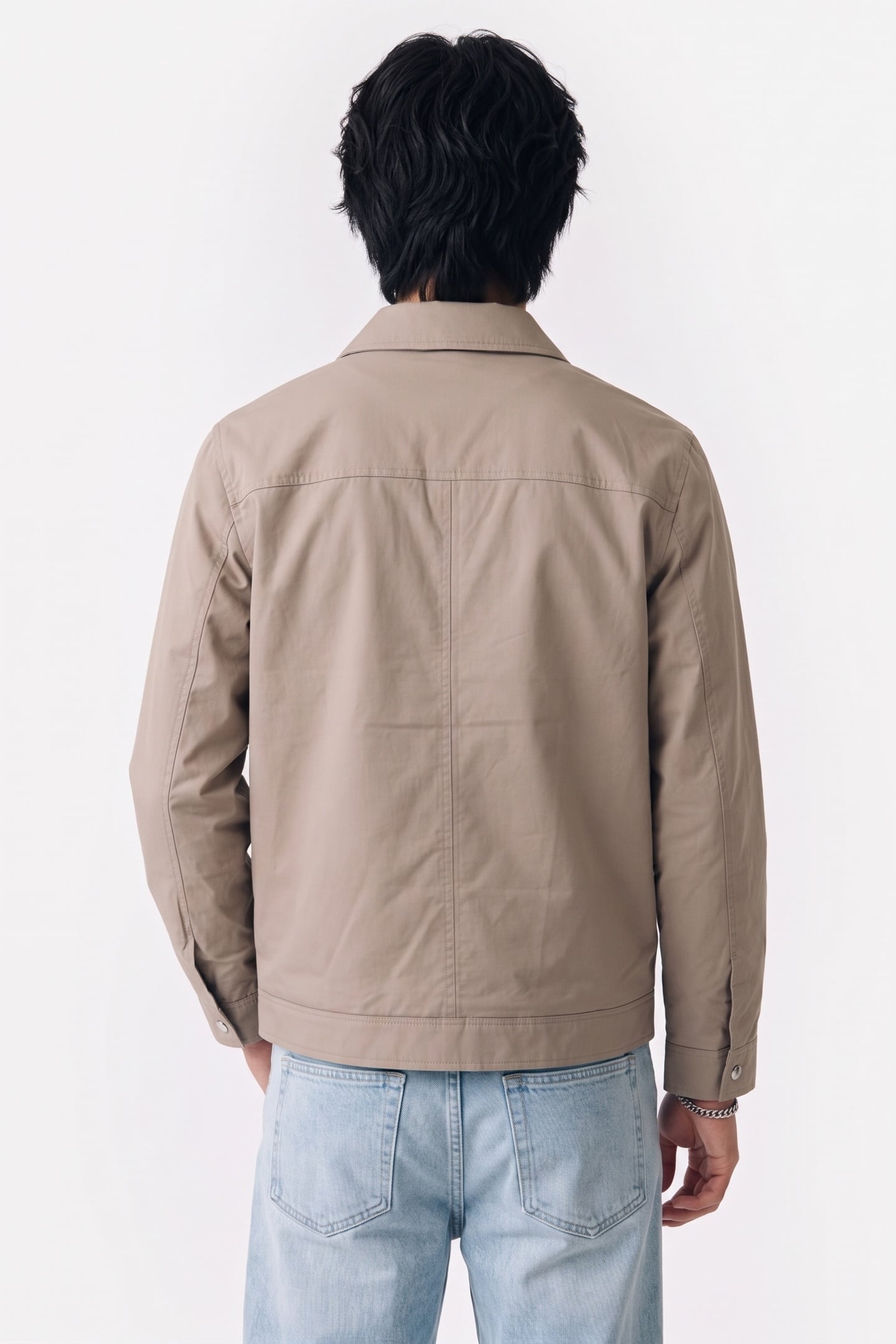 LONG SLEEVE PADDED COTTON ZIP JACKET VINTAGE KHAKI 2