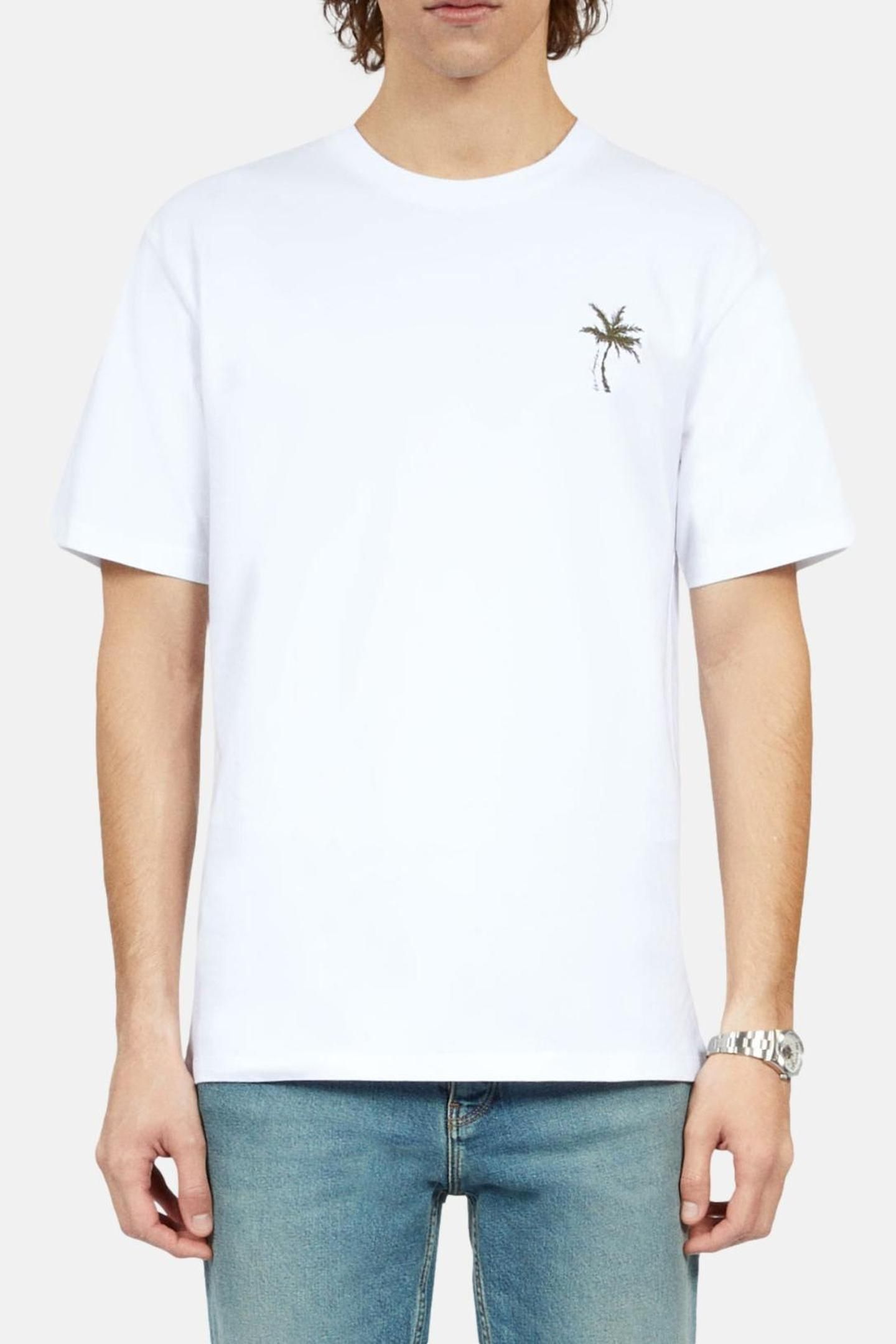 SHORT-SLEEVED T-SHIRT WITH PALM TREE EMBROIDERY WHITE 2
