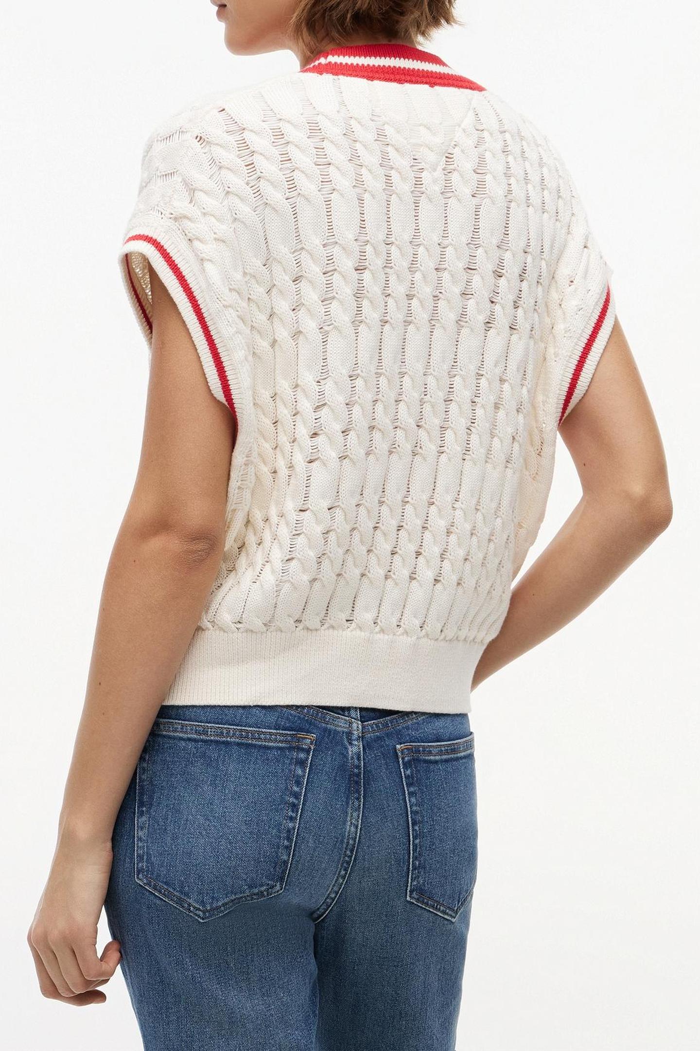 TIPPING V NECK ANCIENT WHITE 2