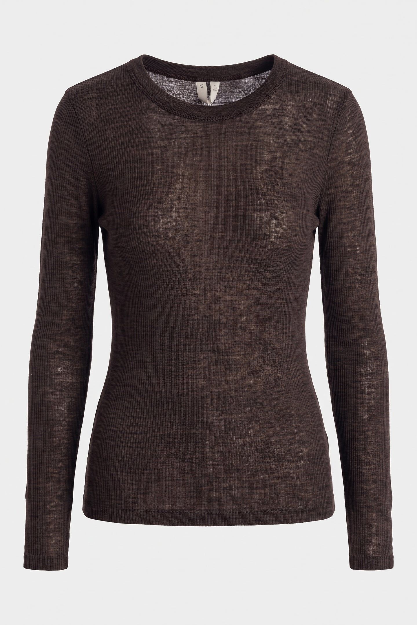 ODDRUN WOOL RIB LS BROWN 4
