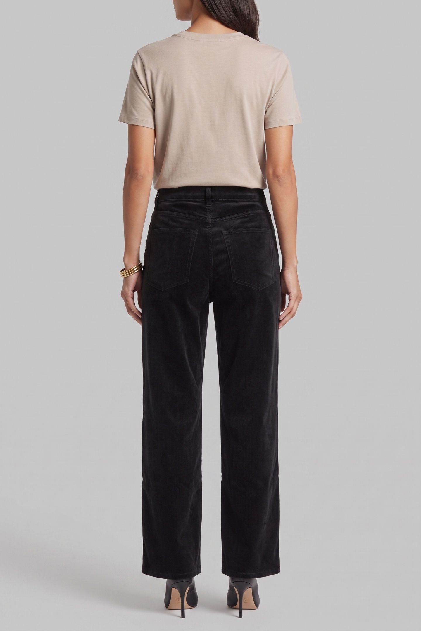 AMBER COTTON VELVET TROUSERS BLACK 2