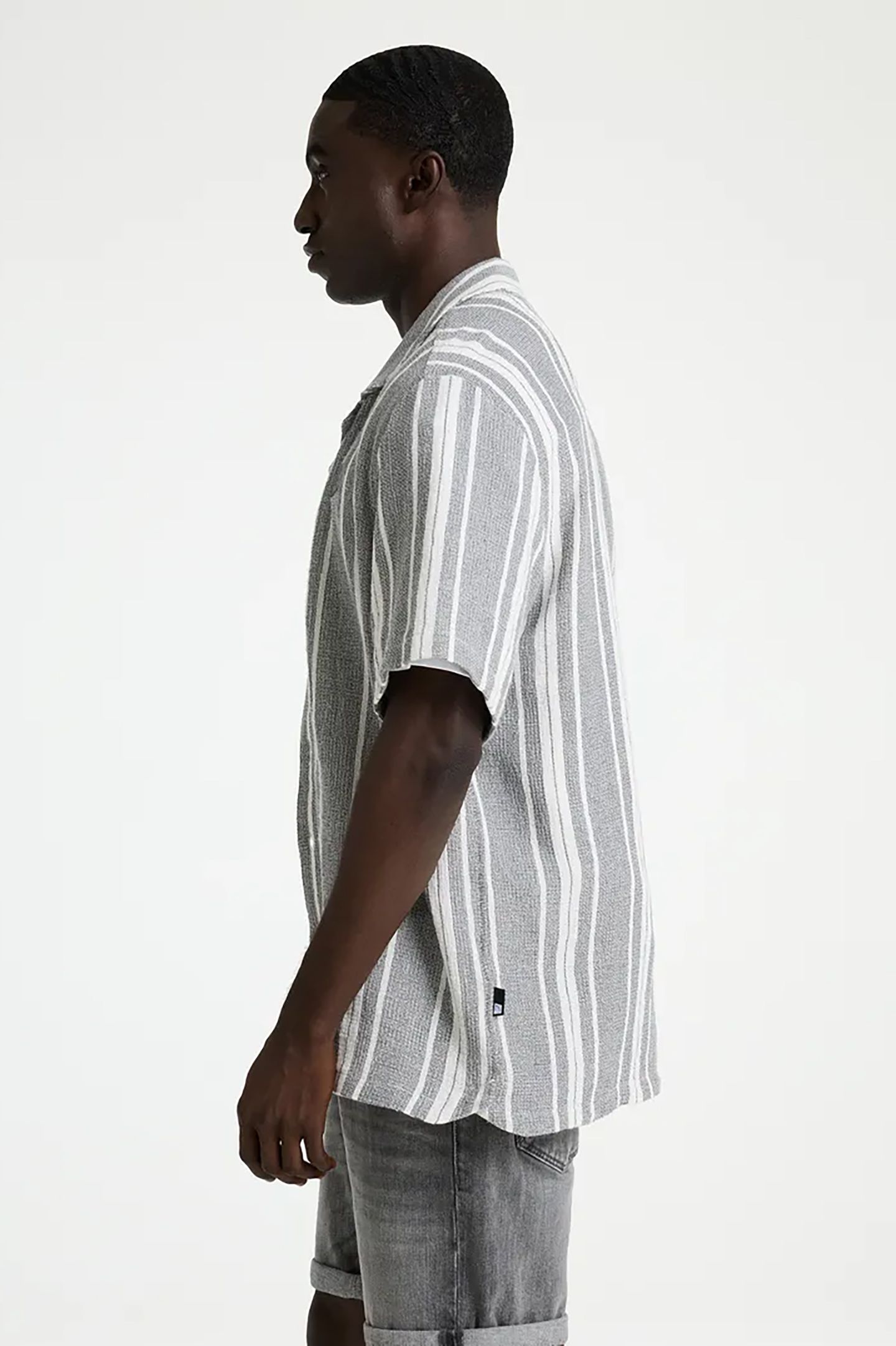 DOBY STRIPE SHIRT SHORT SLEEVE IRON GATE 2