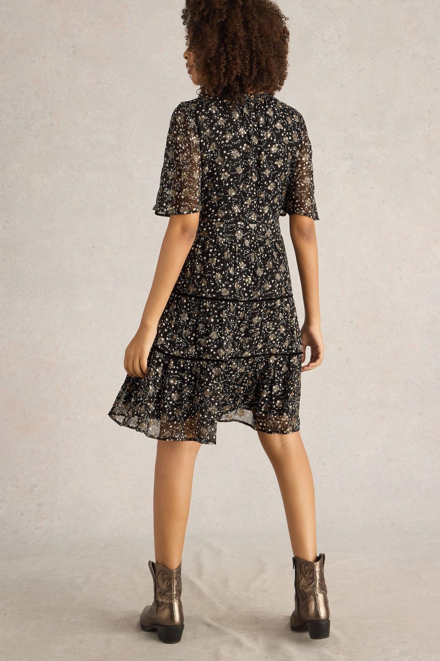 ERIN METALLIC DRESS BLACK MULTI 3