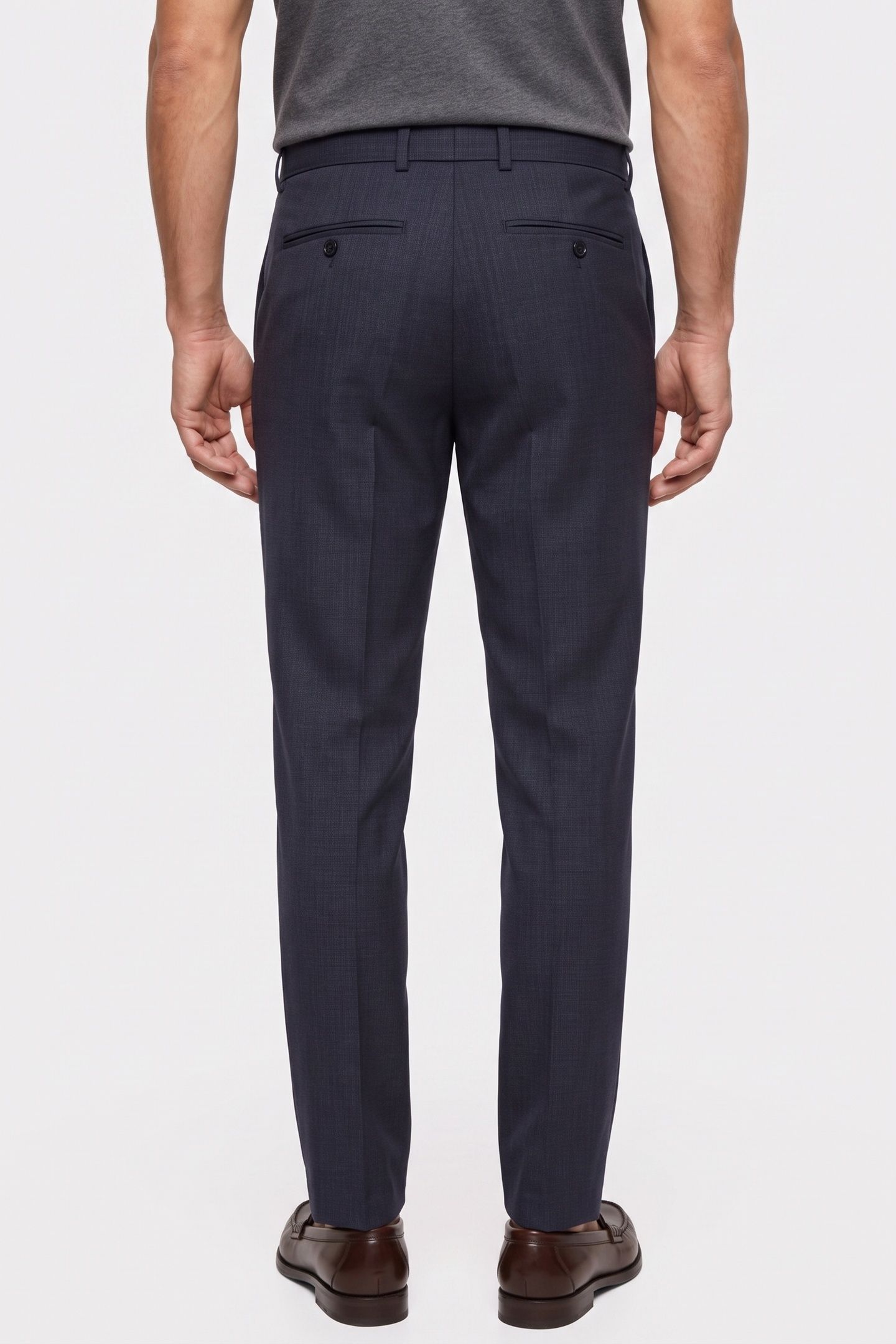 SUIT TROUSERS WITH BELT NAVY 2
