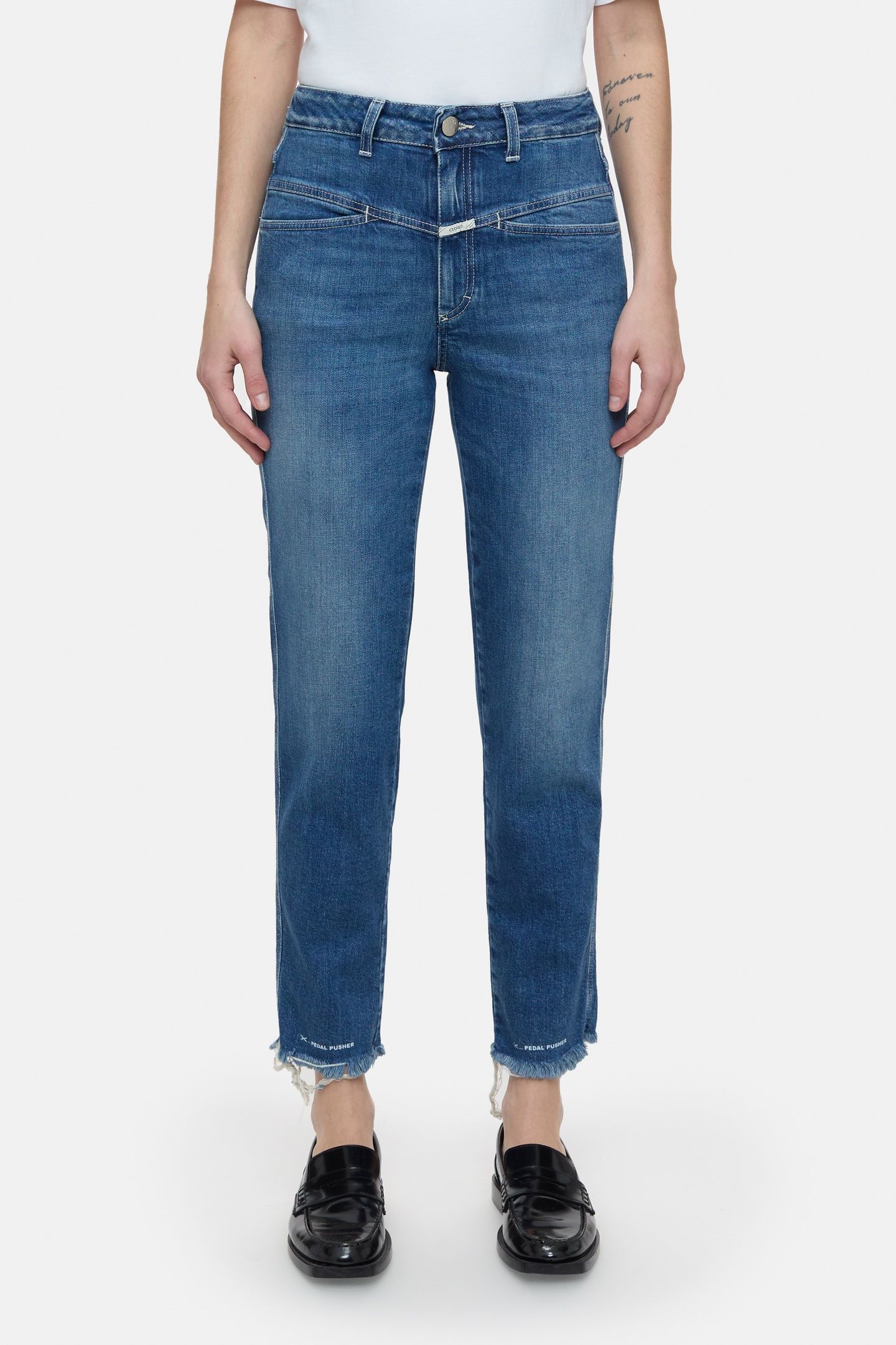 PEDAL PUSHER JEANS MID BLUE 2