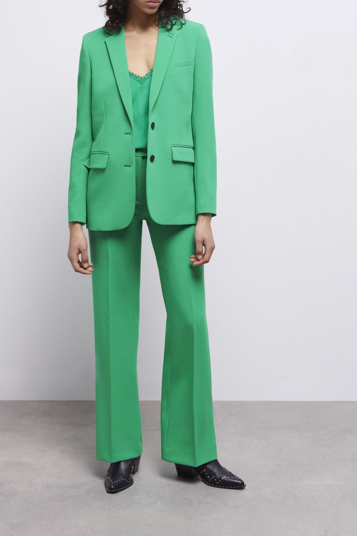 STRAIGHT-LEG SUIT TROUSERS GREEN 2