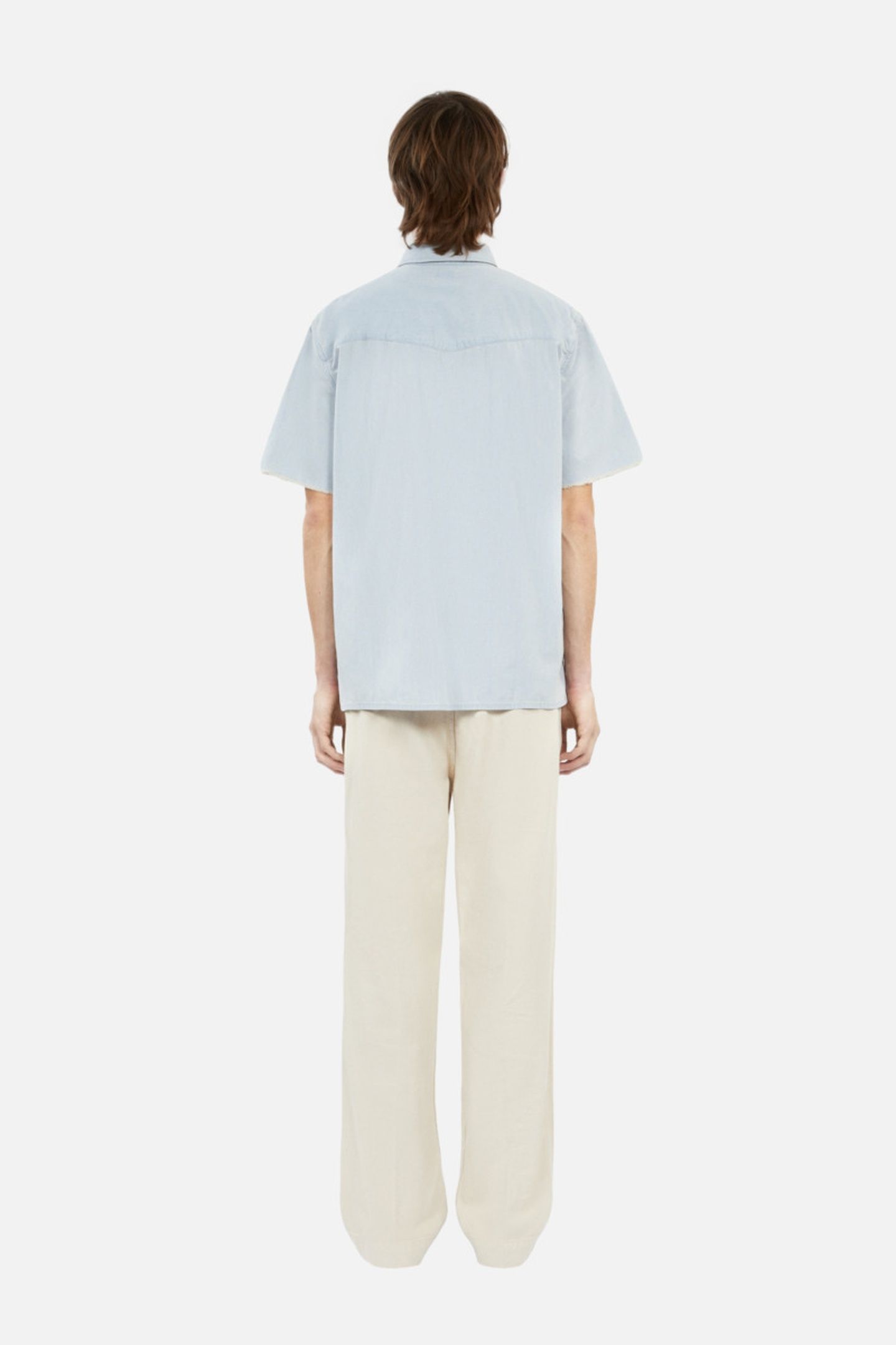 SHORT-SLEEVED DENIM SHIRT W WESTERN SNAP CLOSURE LIGHT BLUE 5