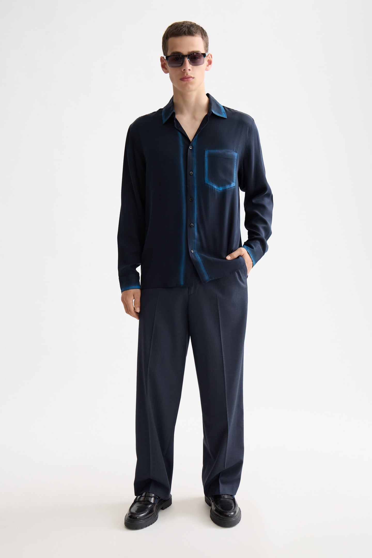 RELAXED FIT TENCEL SHIRT SKY CAPTAIN 1
