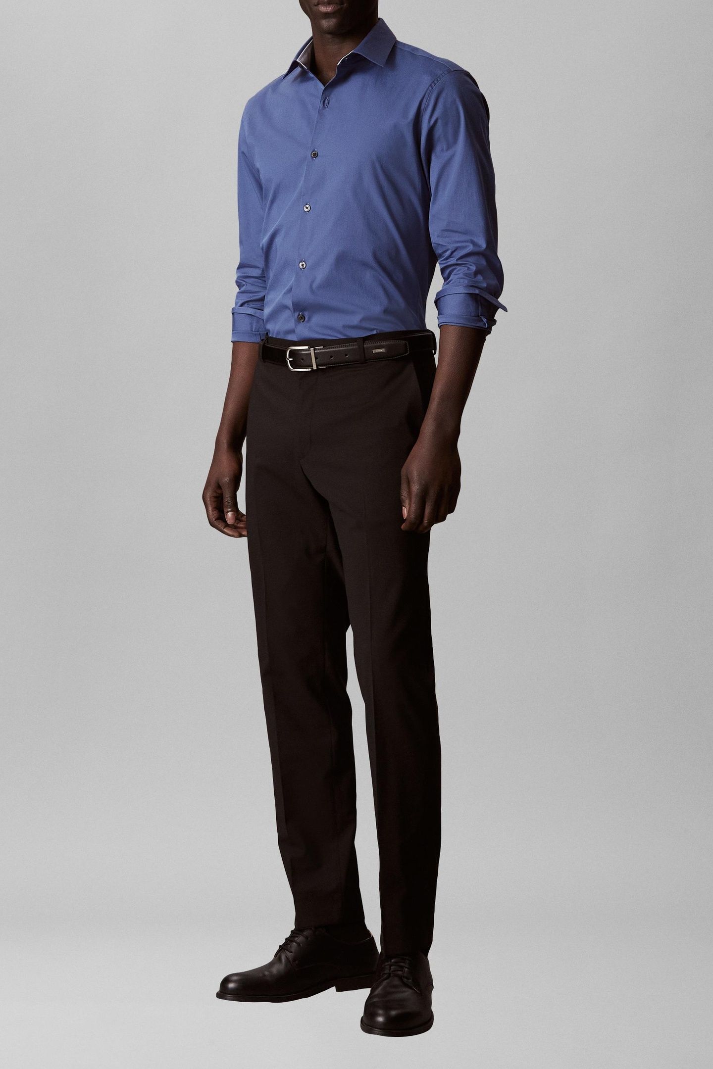 SLIM ESSENTIAL POPLIN SHIRT MEDIUM BLUE 2