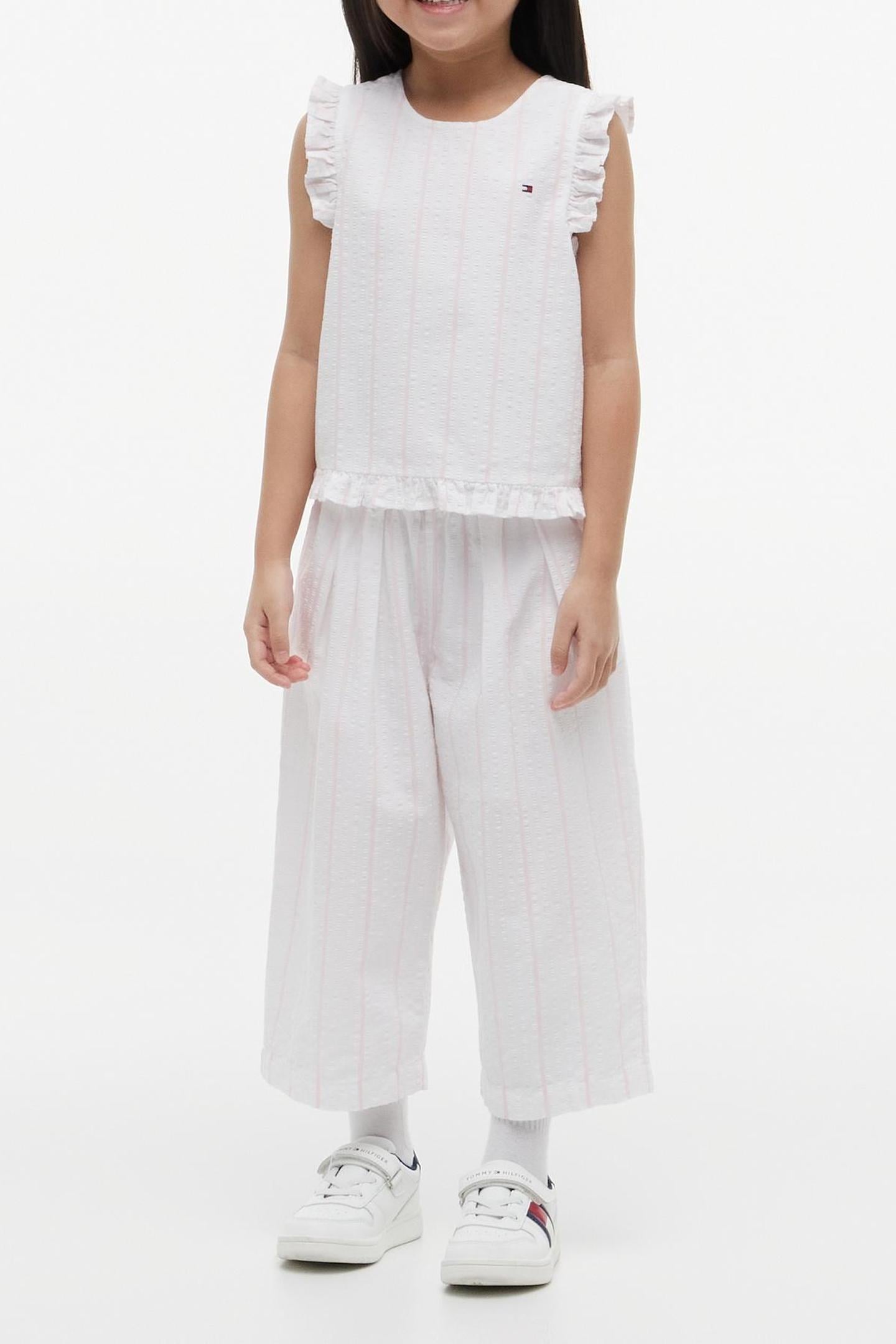 GIRLS SEERSUCKER CULOTTE WHITE 1