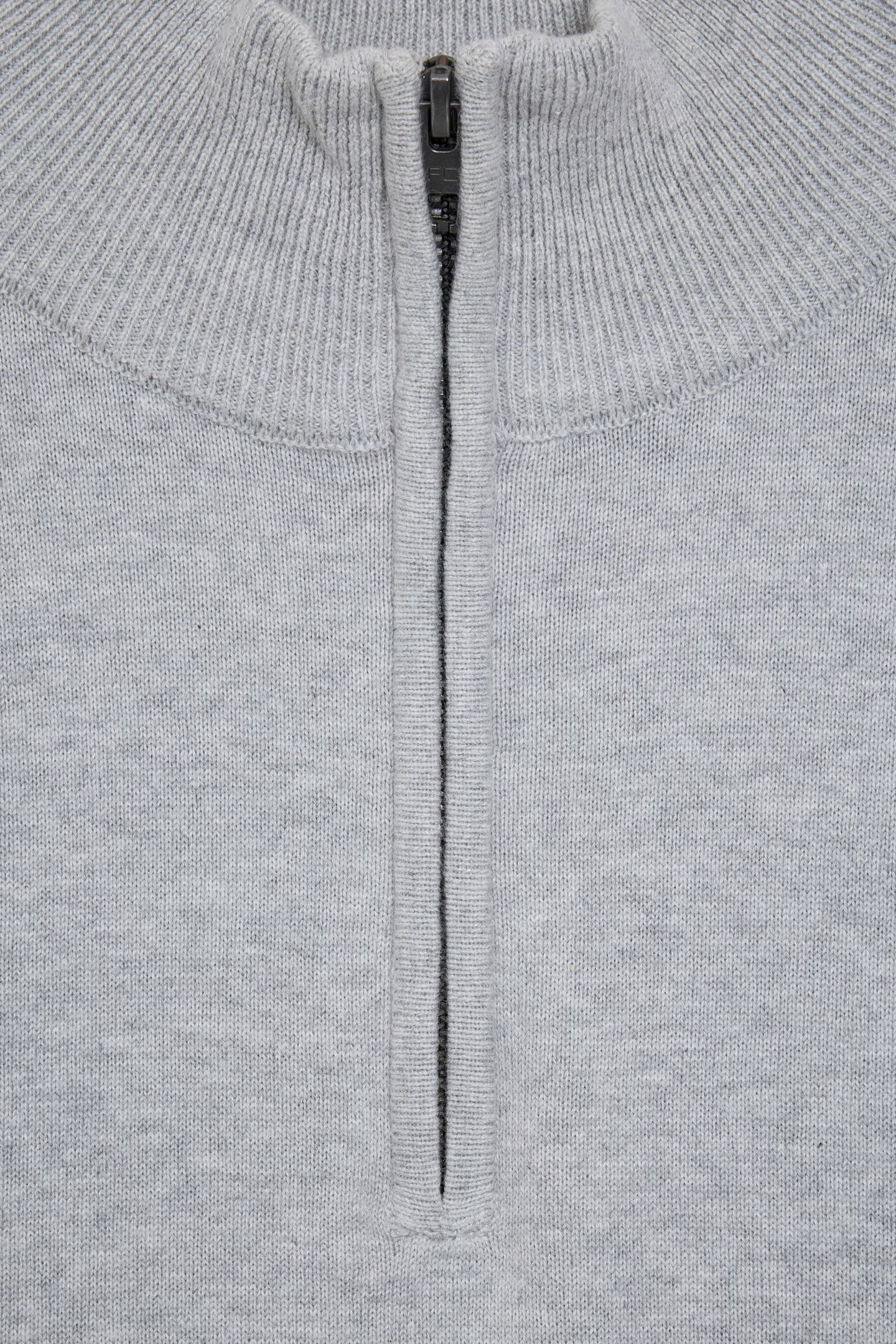1/2 ZIP COTTON LGT GREY MEL 3