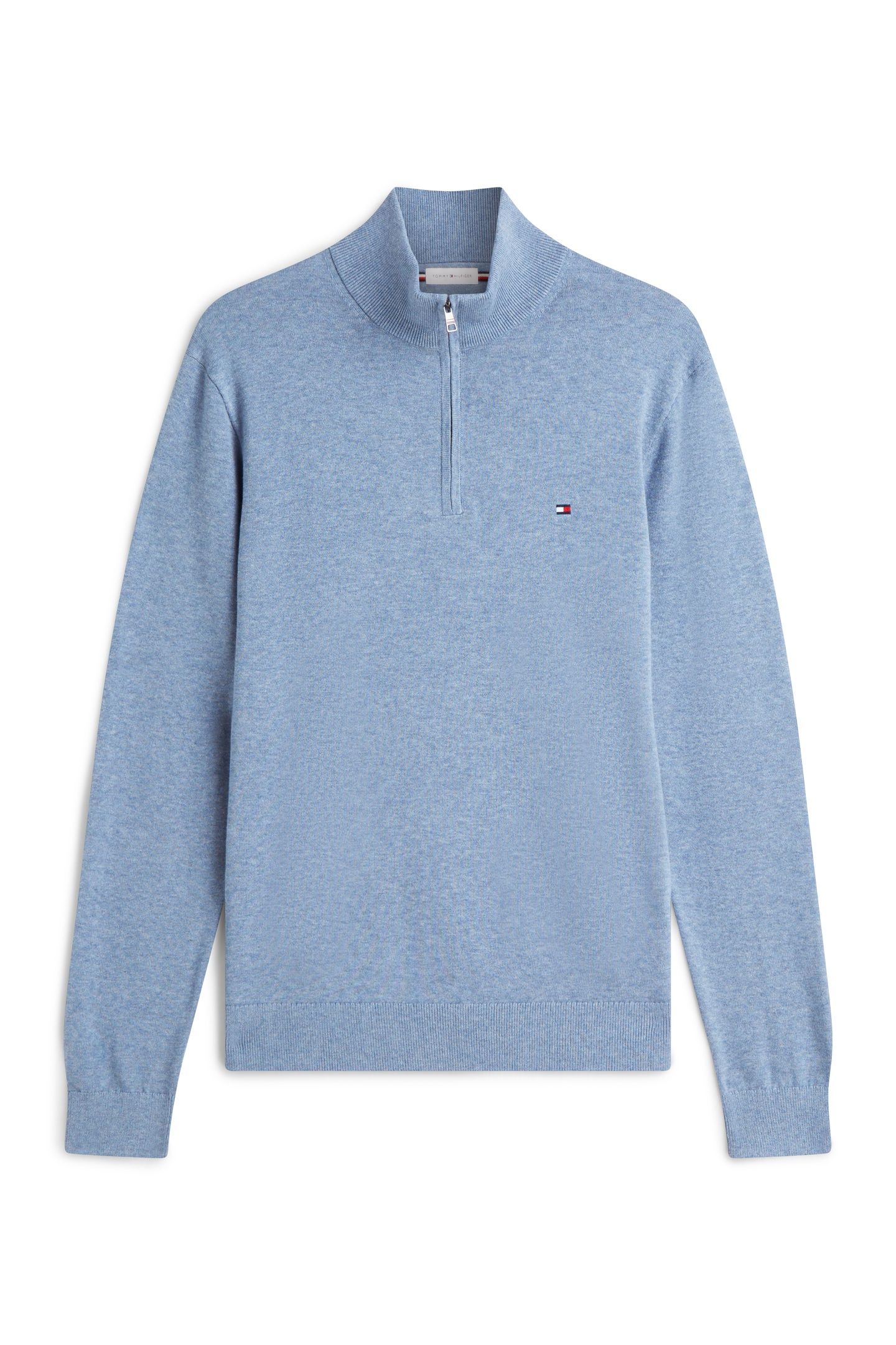 ESSENTIAL COTTON ZIP BRISK BLUE HEATHER 3