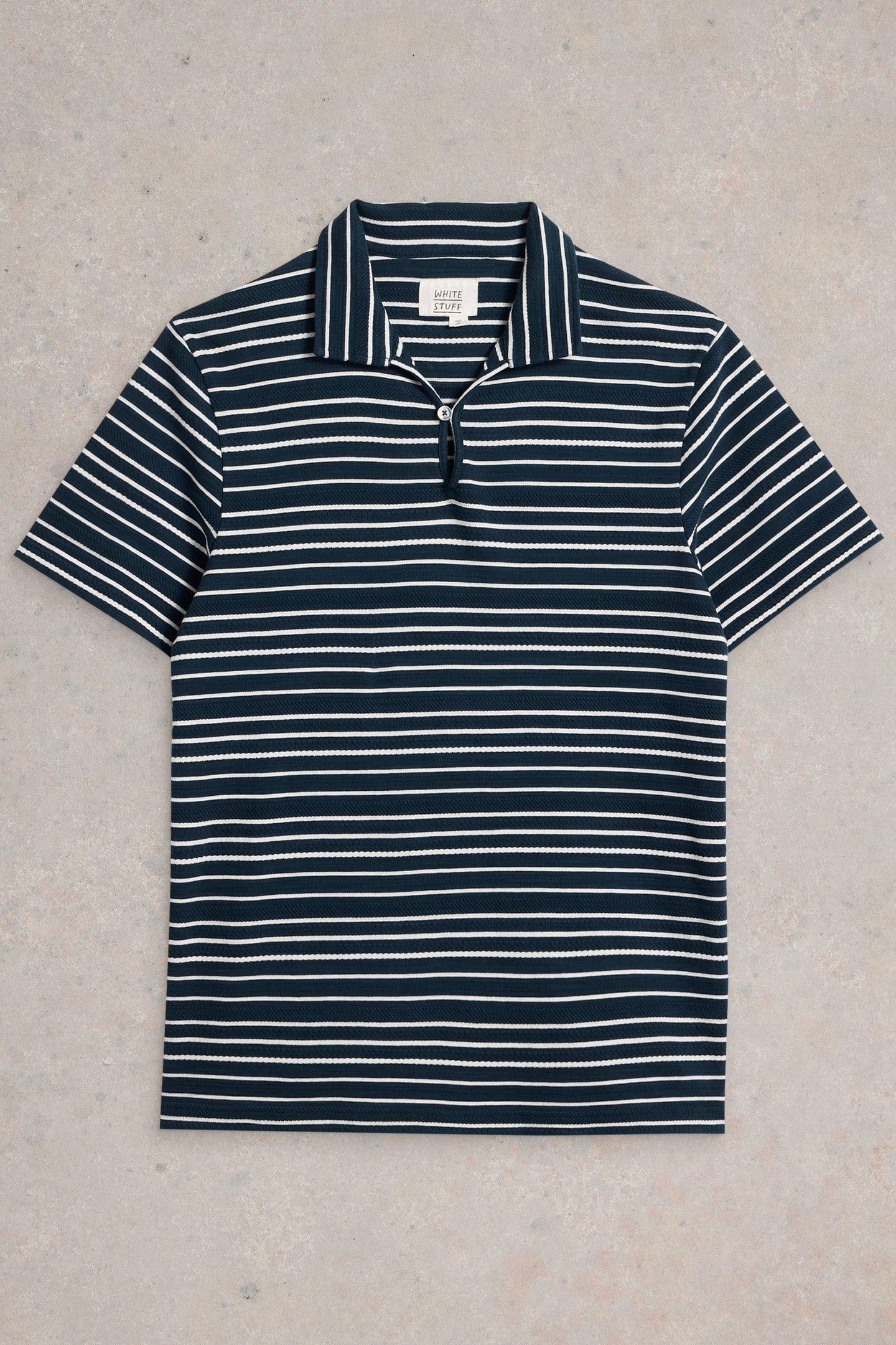 JACQUARD STRIPE POLO NAVY MULTI 4