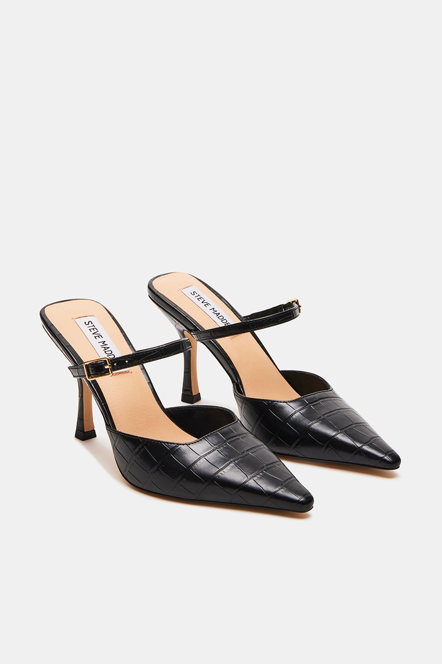 BRECKI MULES BLACK CROCO 2
