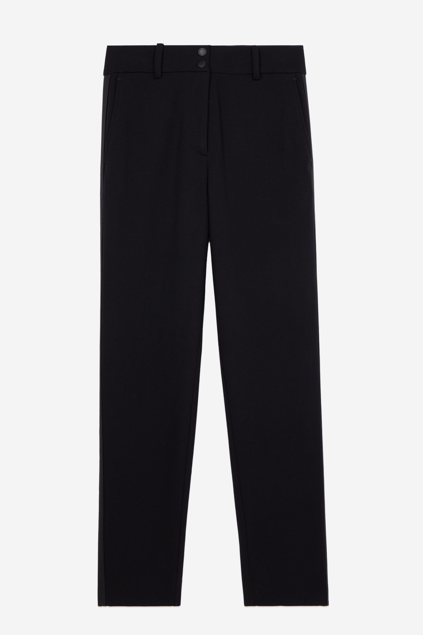 STRAIGHT-LEG TROUSERS WITH SIDE STRIPE DETAIL BLACK 6