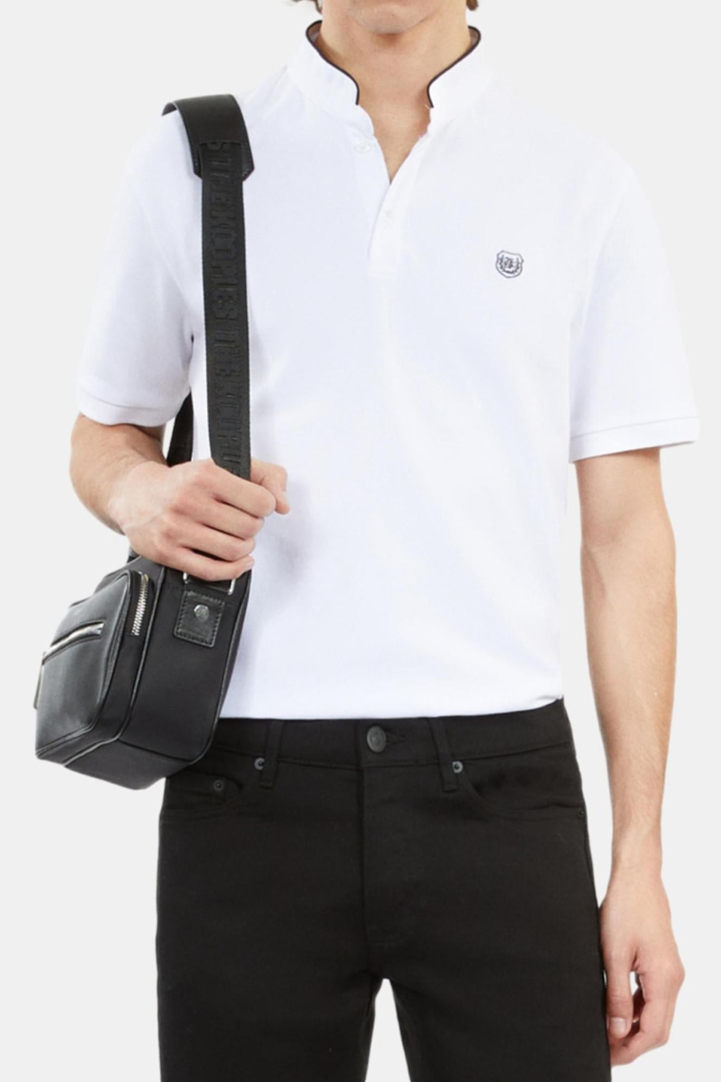SHORT-SLEEVED POLO SHIRT WITH EMBROIDERED CREST WHITE 1