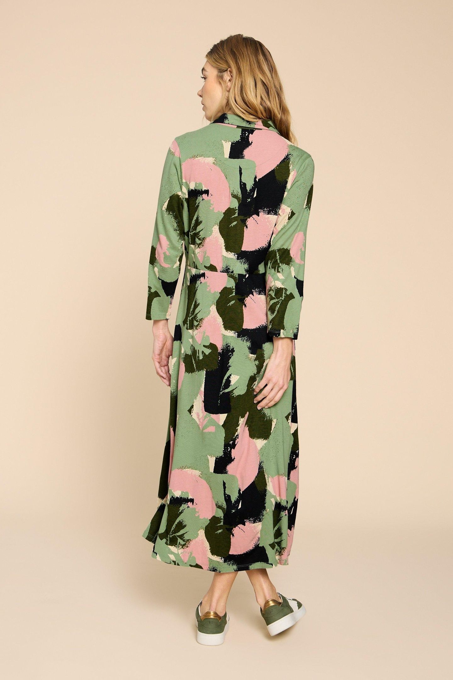 ADA JERSEY SHIRT DRESS GREEN MULTI 4