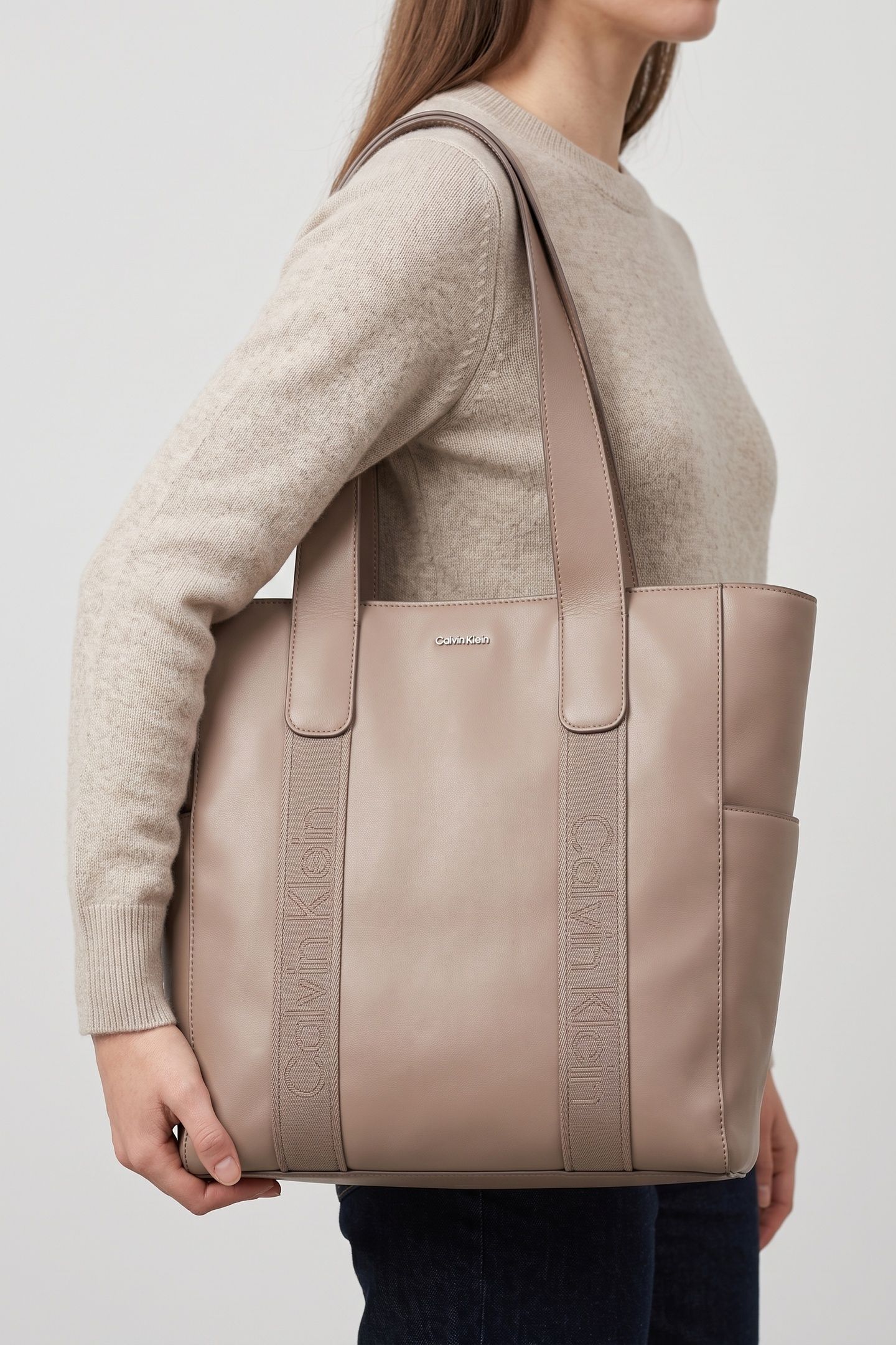 WEBBING STRAP TOTE DESERT TAUPE 1