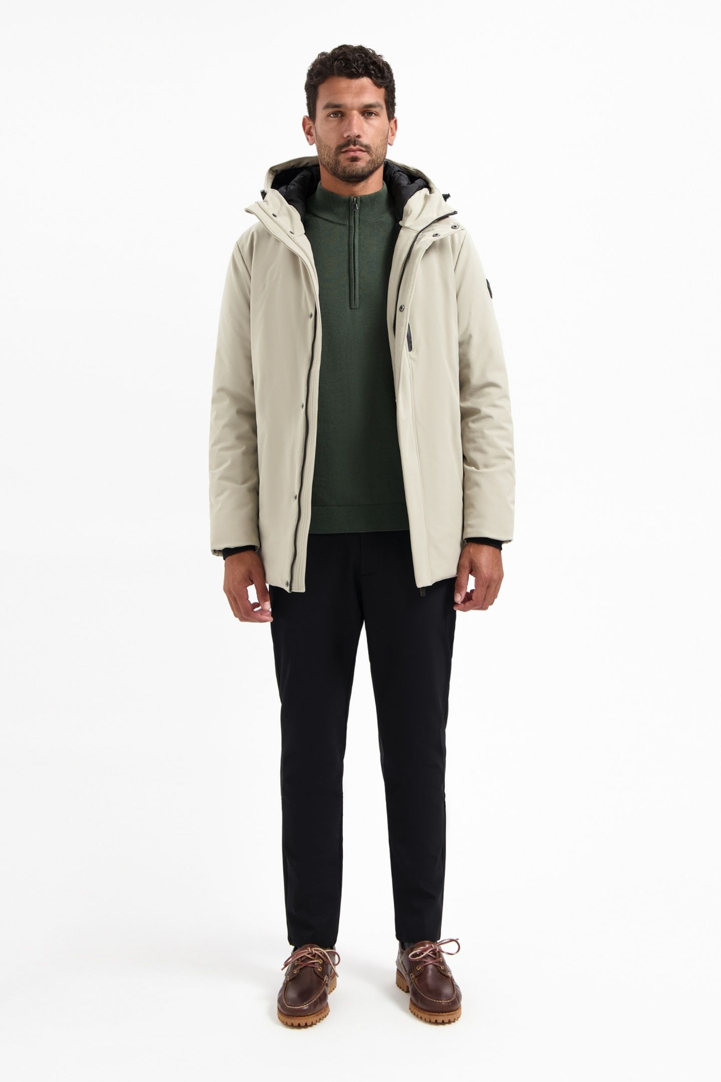 PULLOVER HALF ZIP HIGH COLLAR SOLID DARK GREEN 3