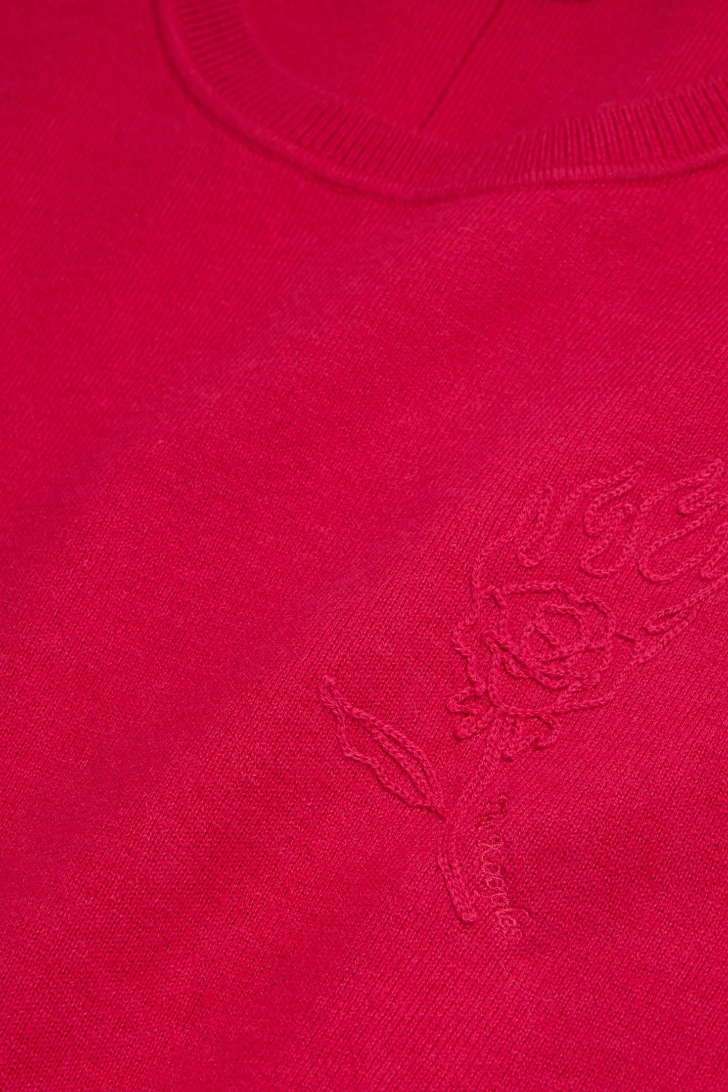 ROUND NECK SWEATER WITH CHEST EMBROIDERY CHERRY 5