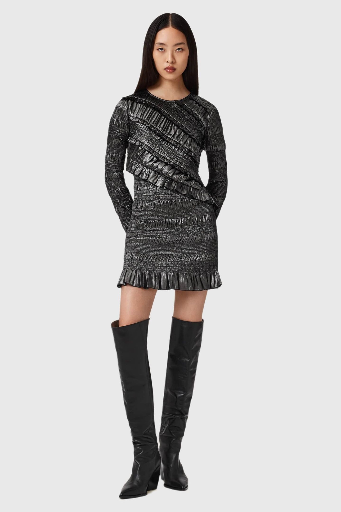 CARLI MINI DRESS GUNMETAL GREY 2