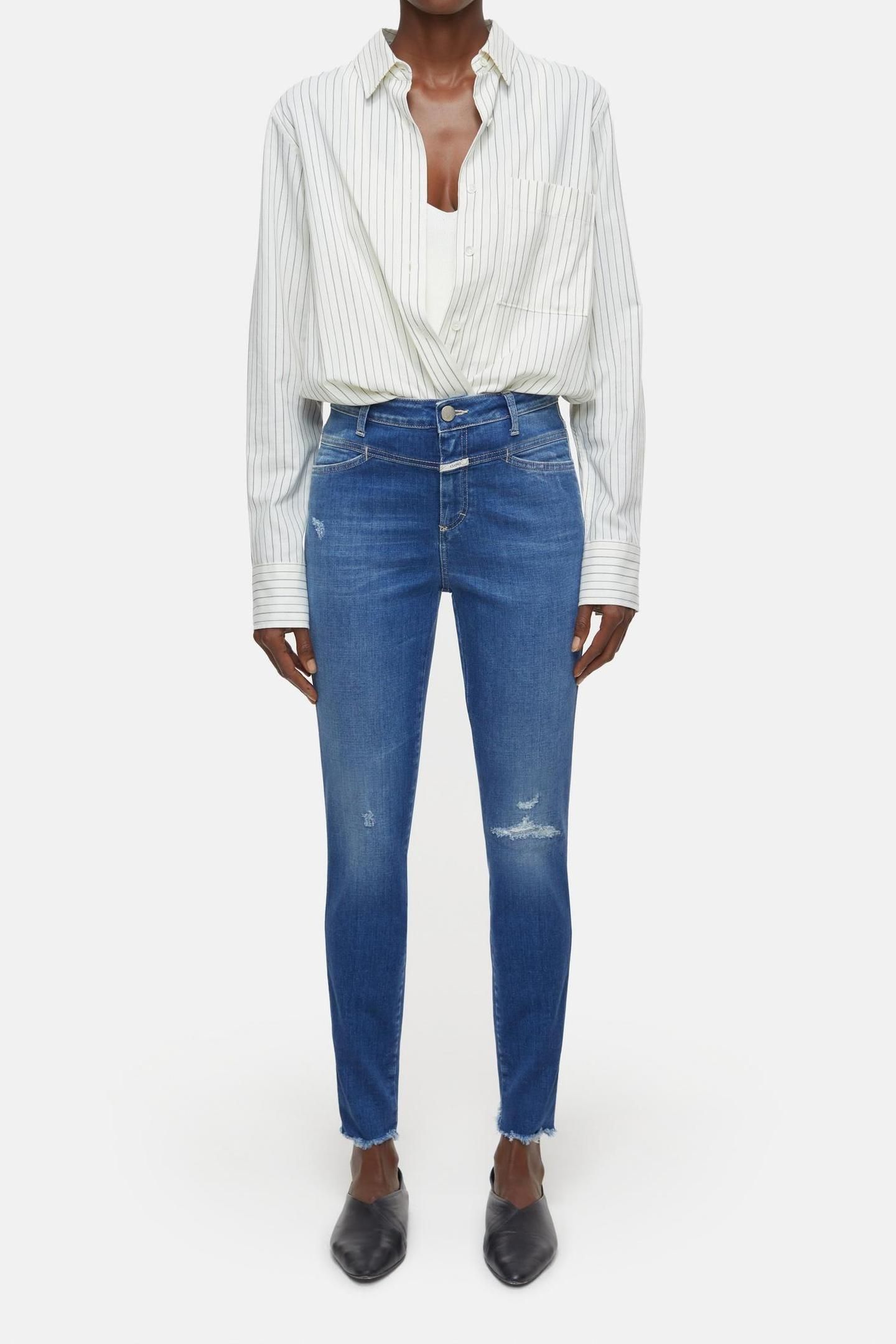 SKINNY PUSHER JEANS MID BLUE 1