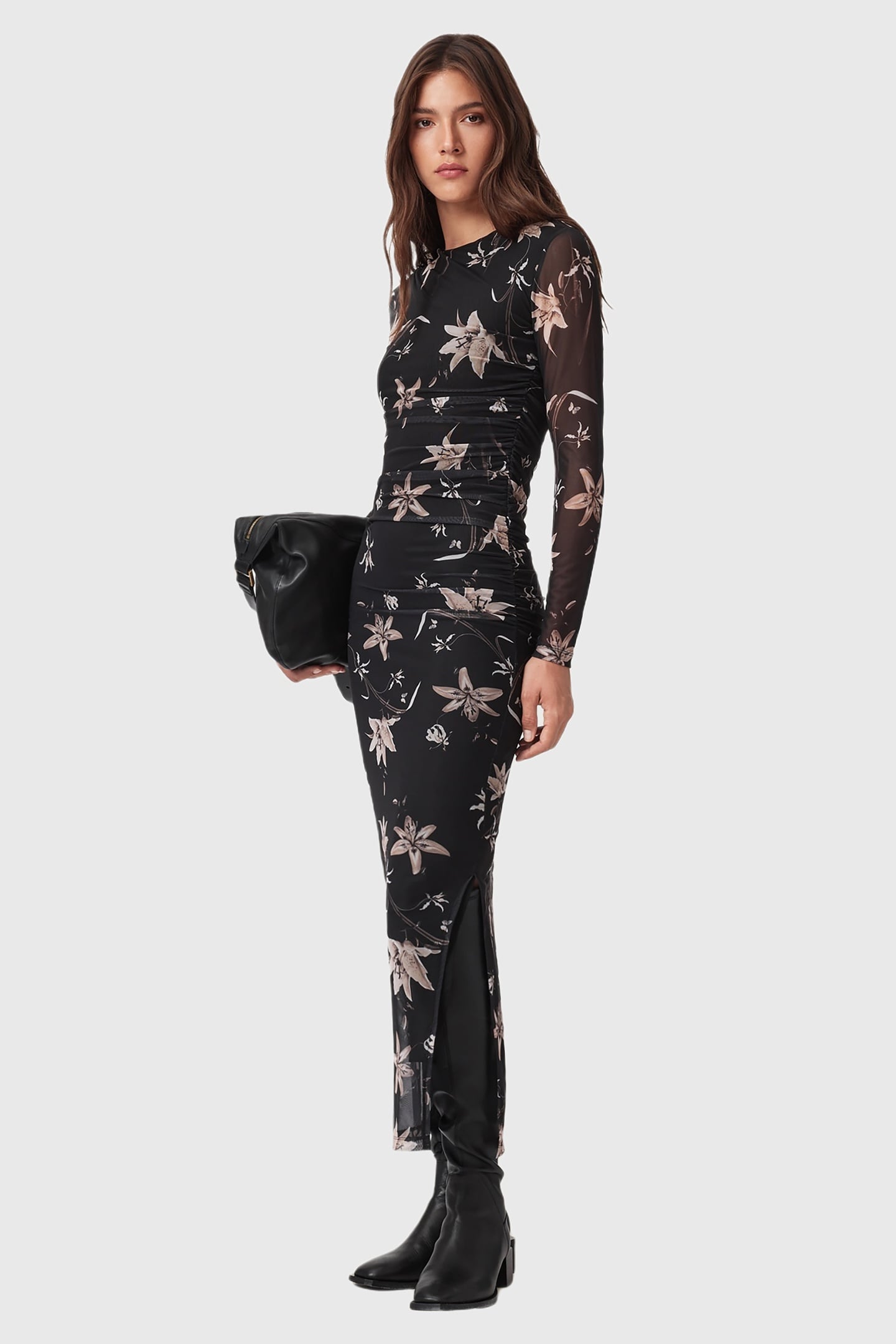 CAIA MESH DRESS PETRA SEPIA BROWN 1