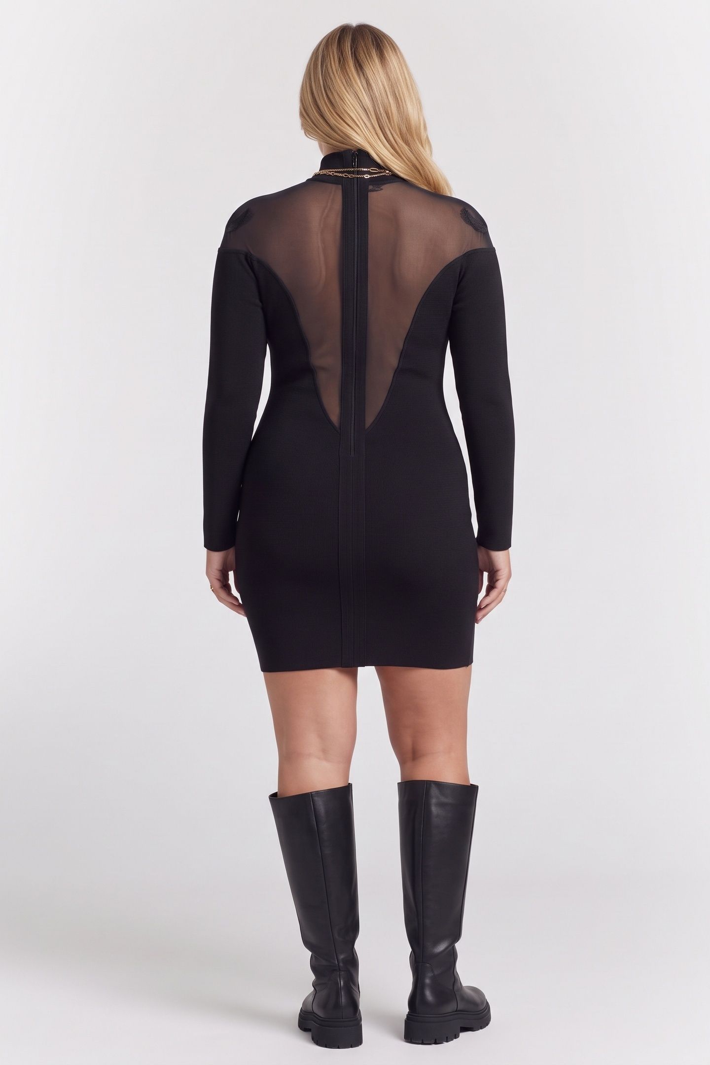 DIANA LS BANDAGE DRESS JET BLACK A996 2