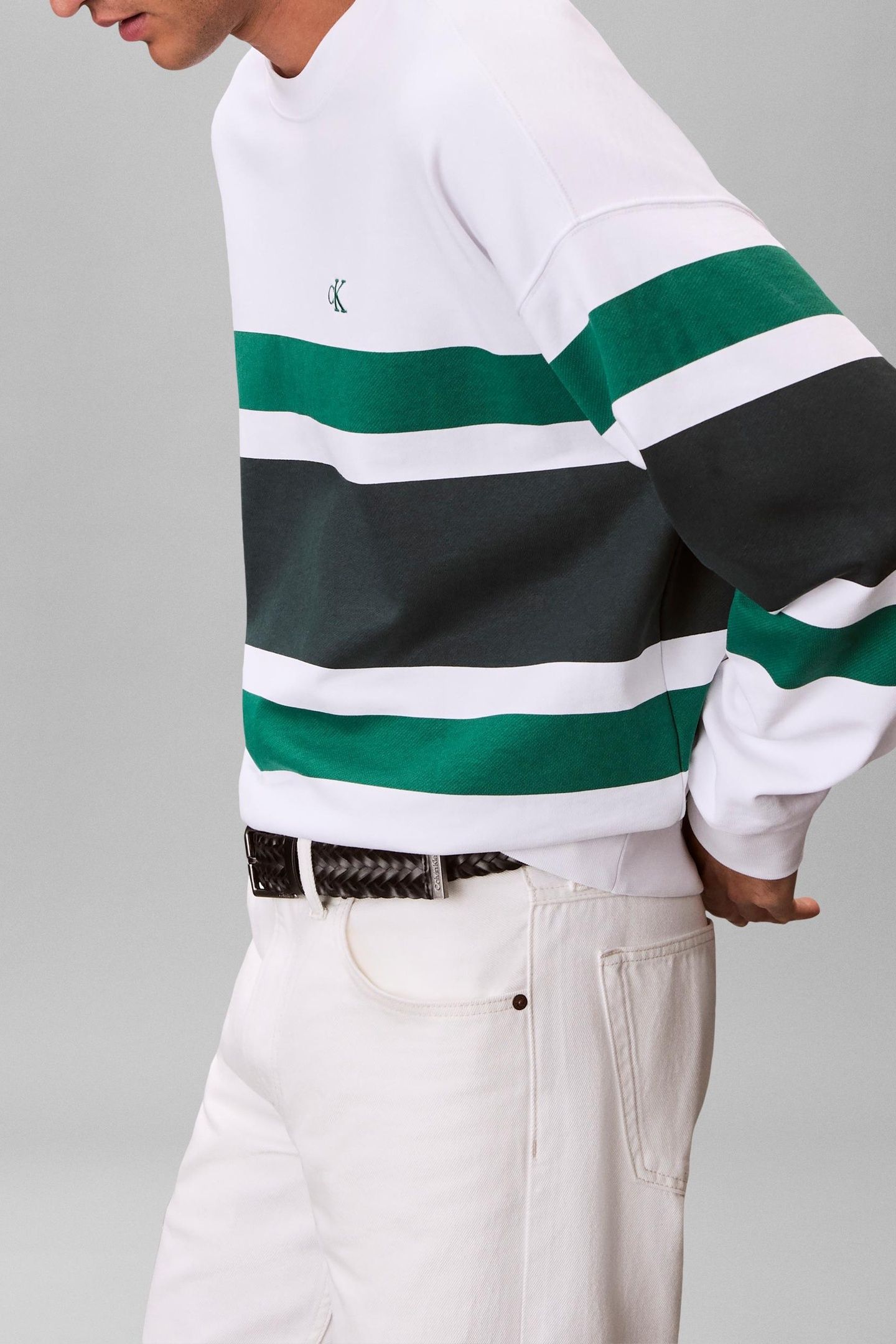 LONG SLEEVE PREMIUM TERRY BLOCK BRIGHT WHITE 2