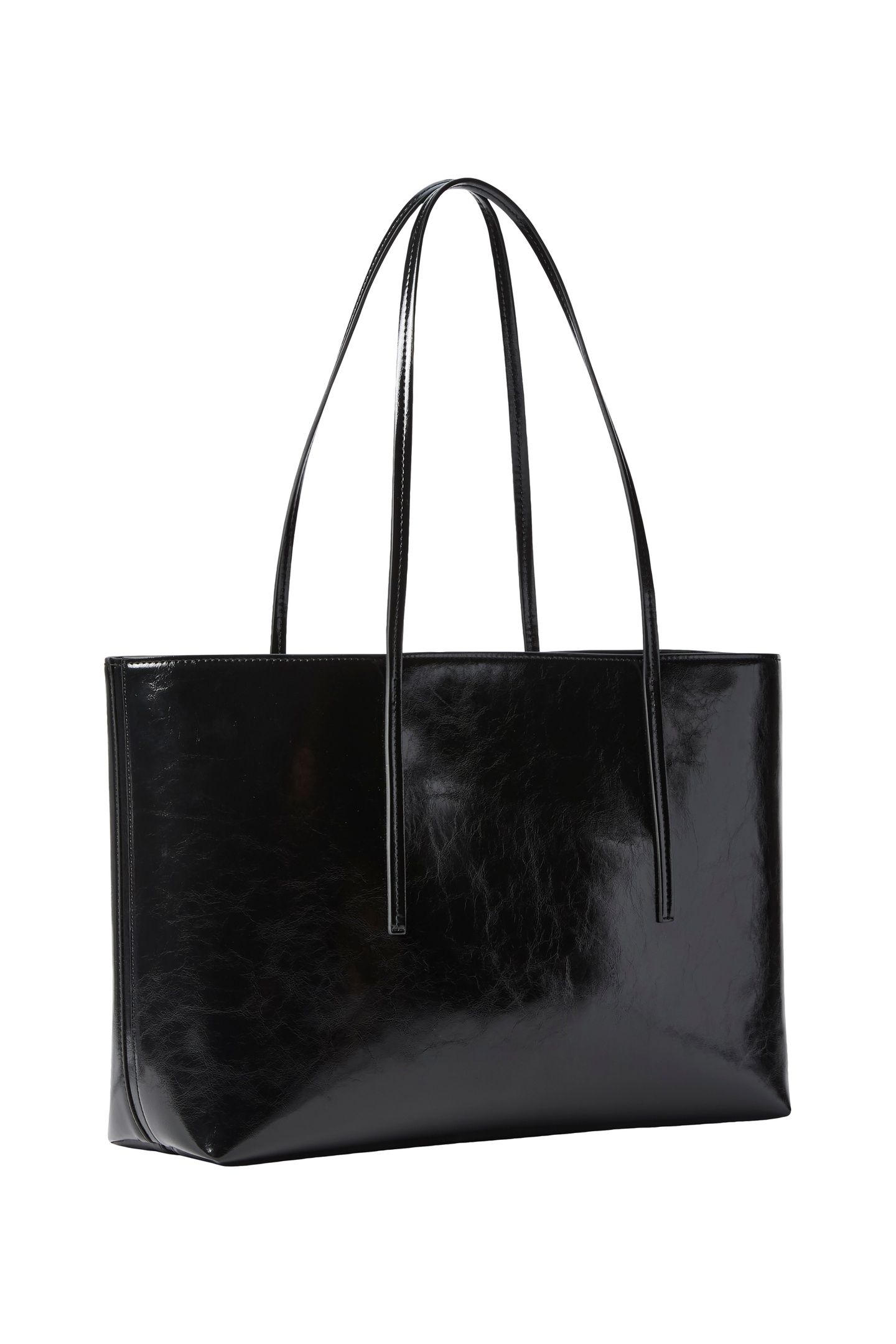 FOIL LOGO GLOSSY TOTE BAG BLACK 7