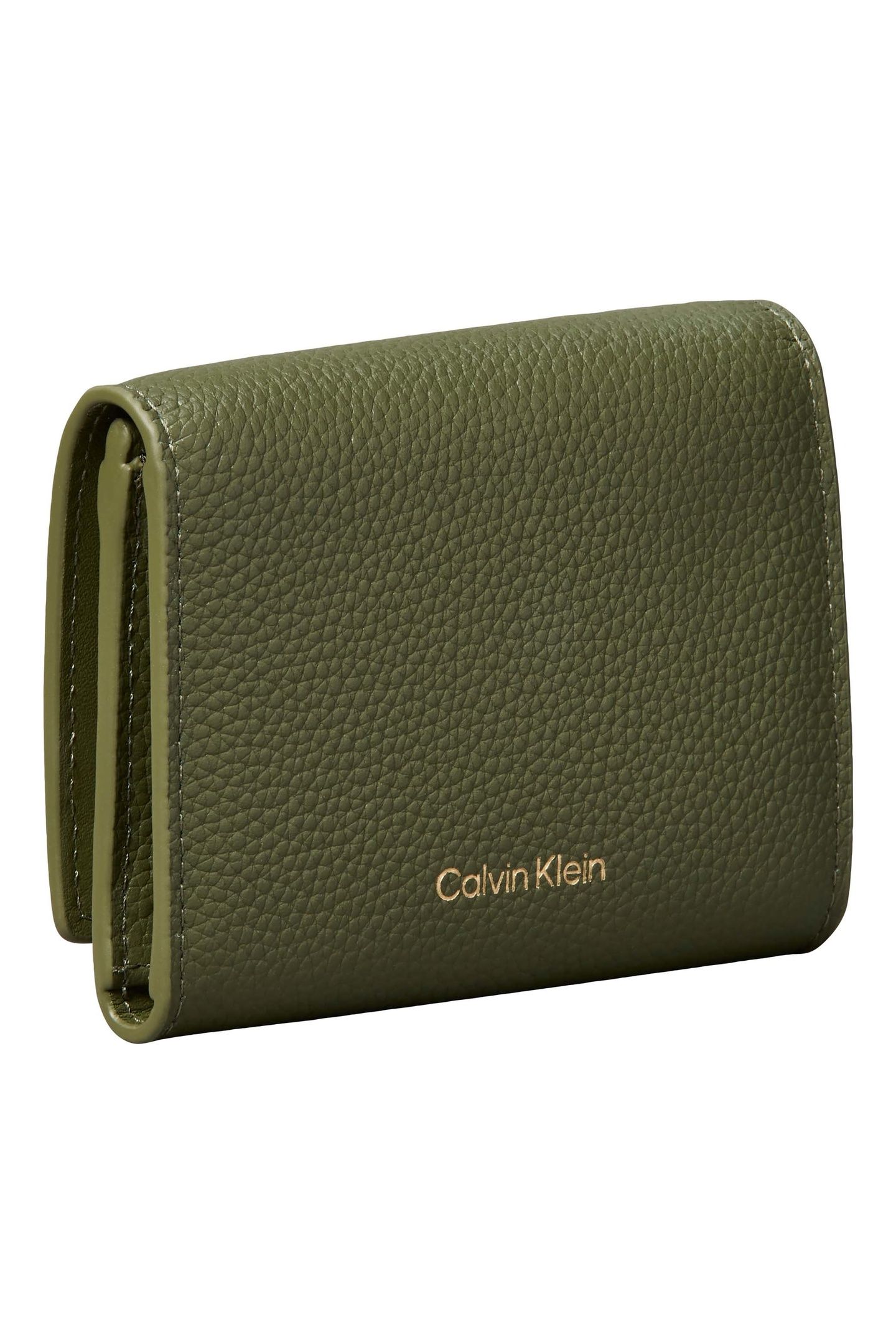 EMBLEM HARDWARE PEBBLE TRIFOLD WALLET CYPRESS 2