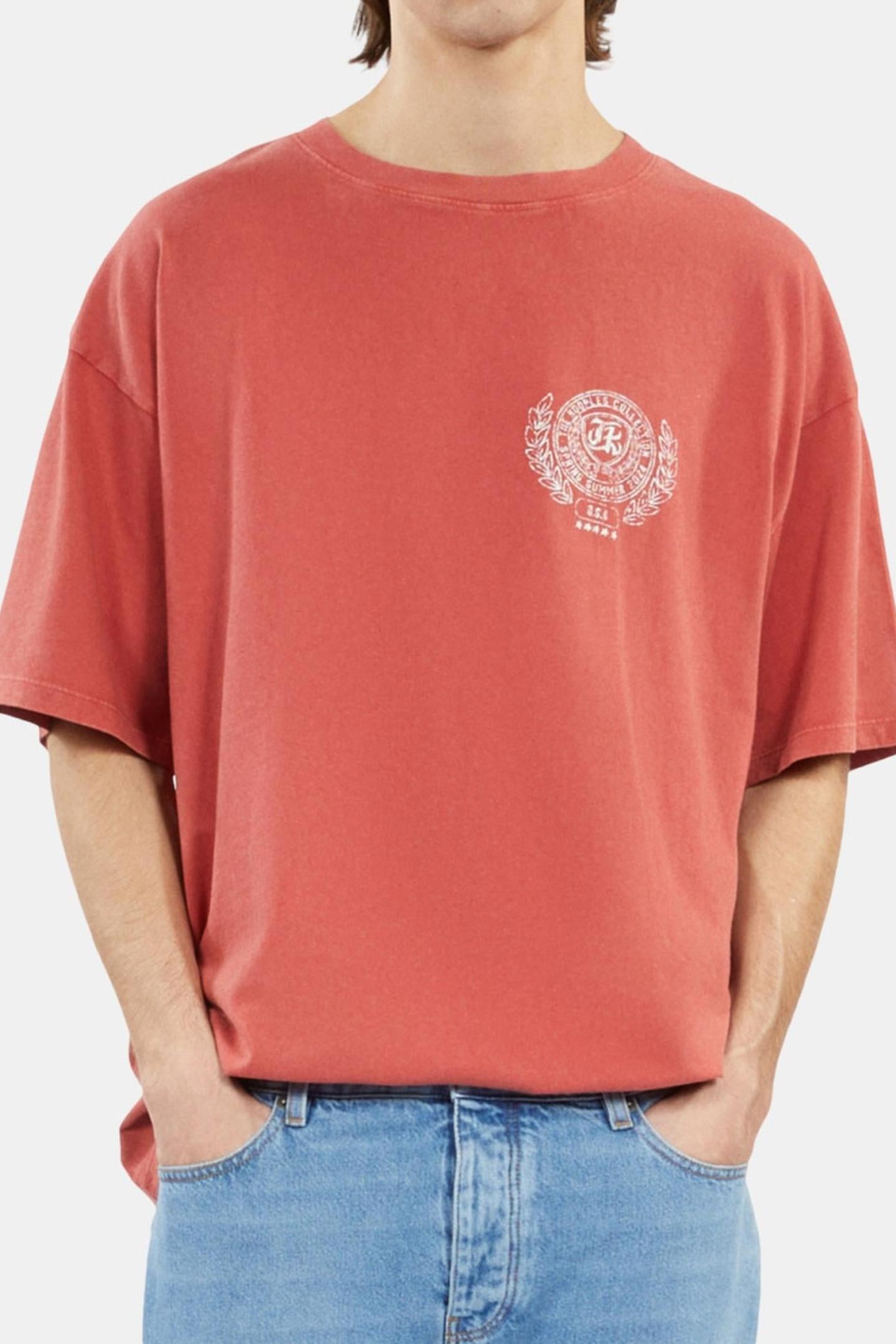 SHORT-SLEEVED PRINT T-SHIRT RED BRIQUE 2