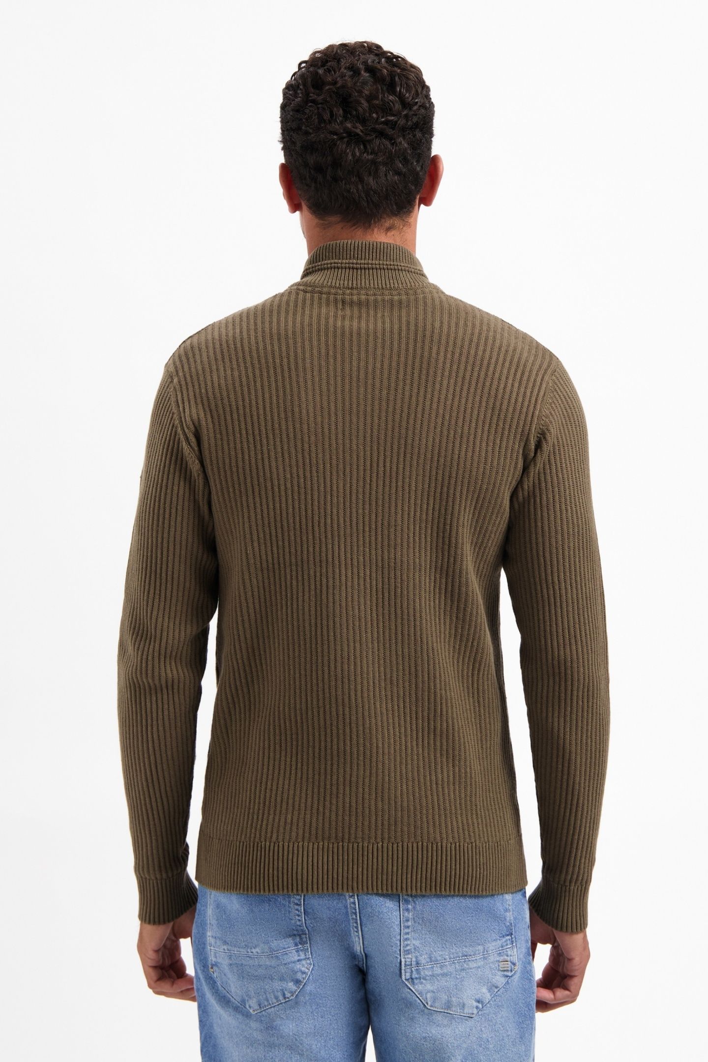 PULLOVER HALF ZIP RIB VARIATION TAUPE 3
