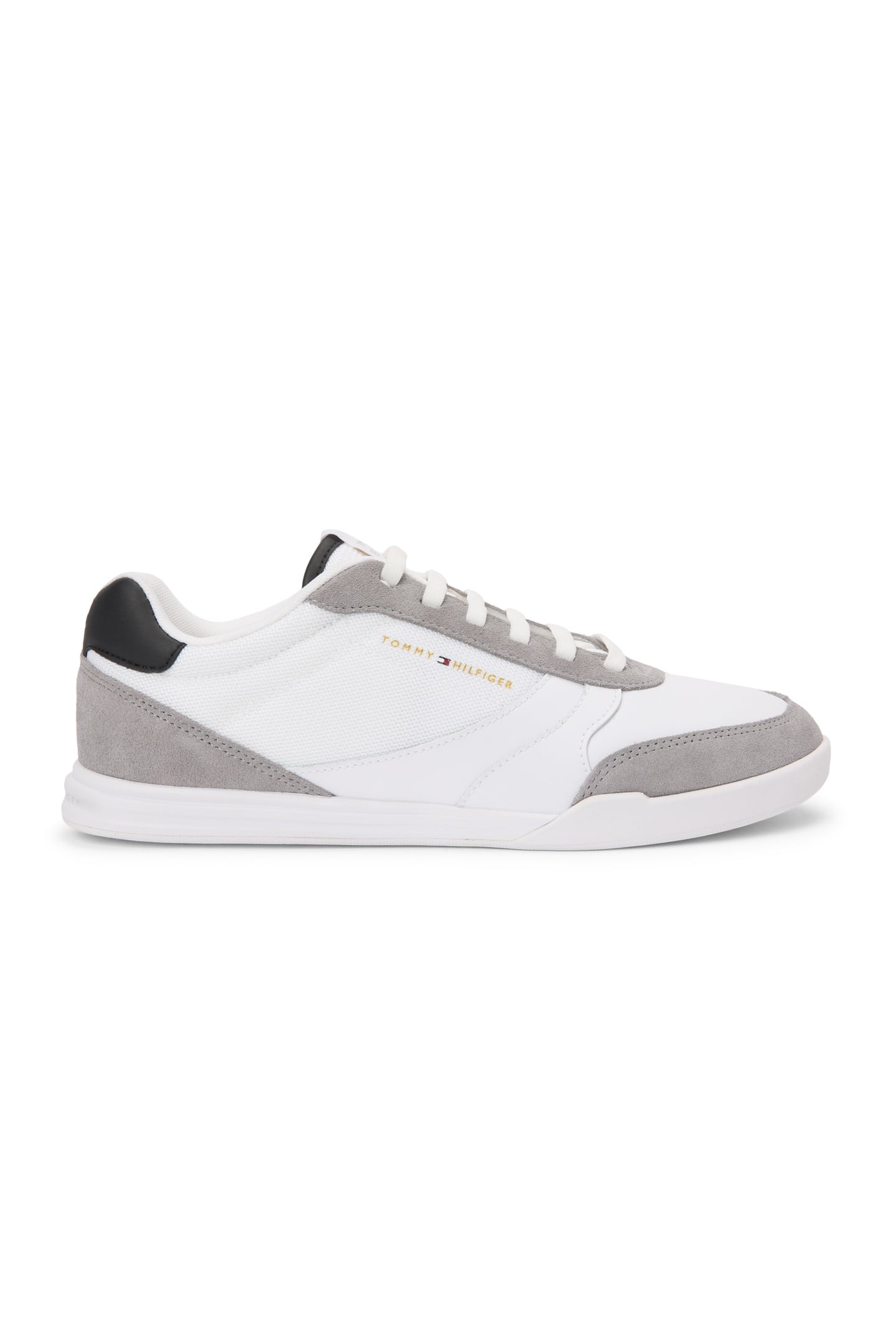 MIXED TEXTURE CUPSOLE TRAINERS WILEATHER WHITE 1