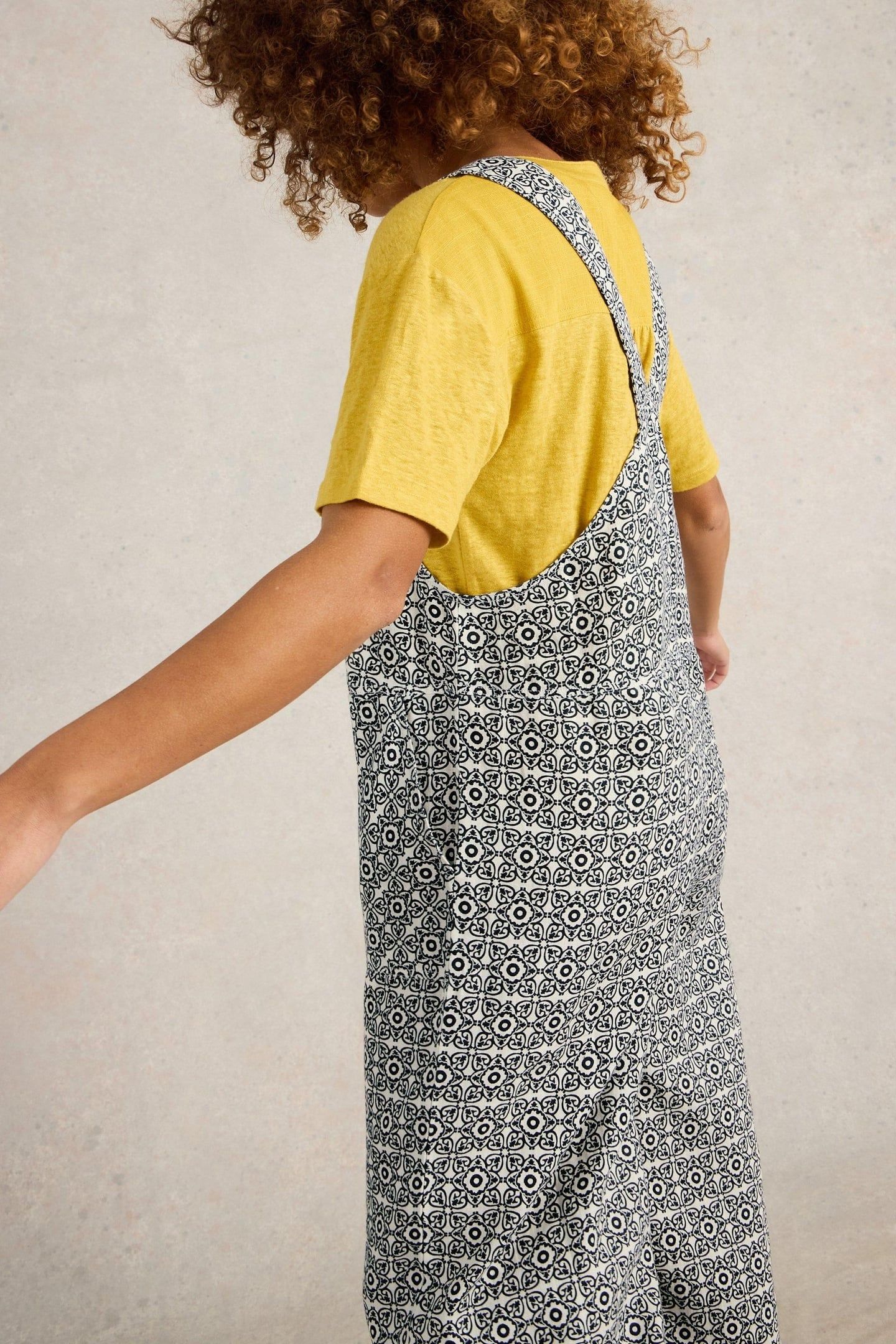 VIOLA LINEN DUNGAREE WHITE PRINT 3