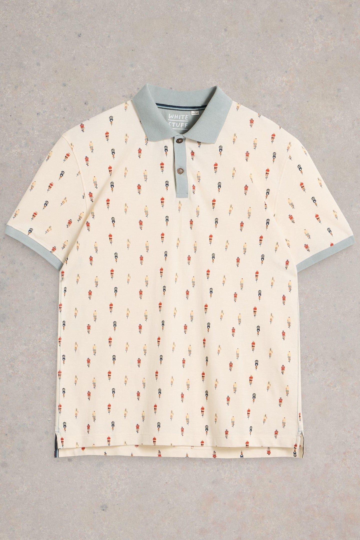 BIKE PRINTED POLO WHITE PRINT 4