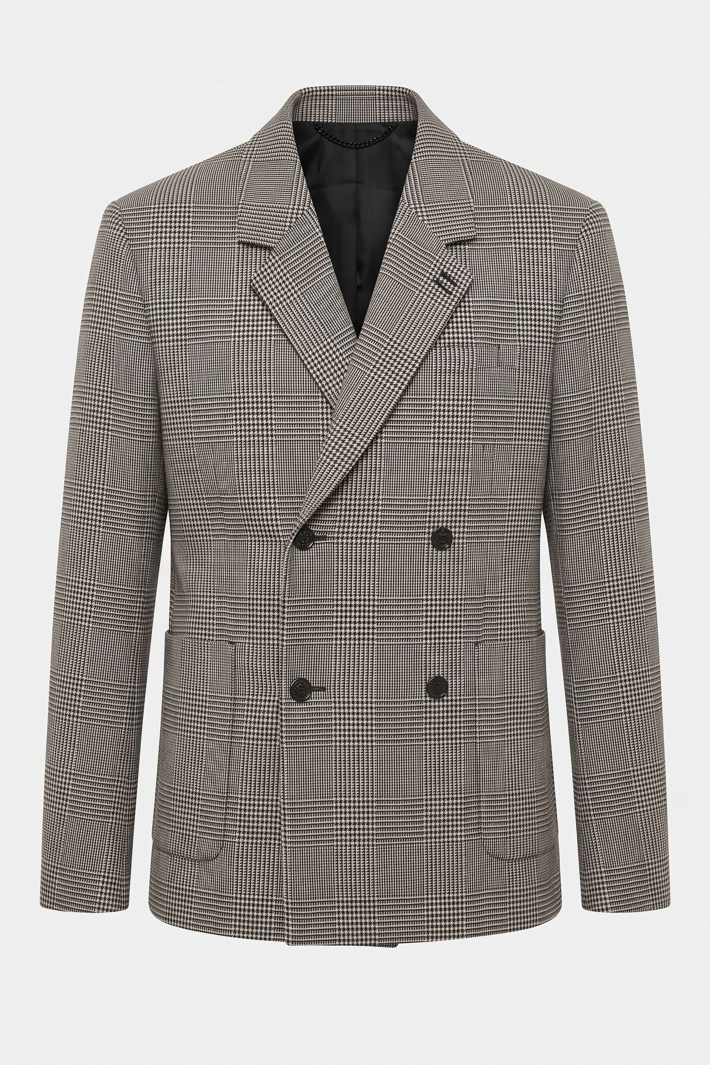 4-BUTTON DOUBLE-BREASTED JACKET BLACK WHITE 6