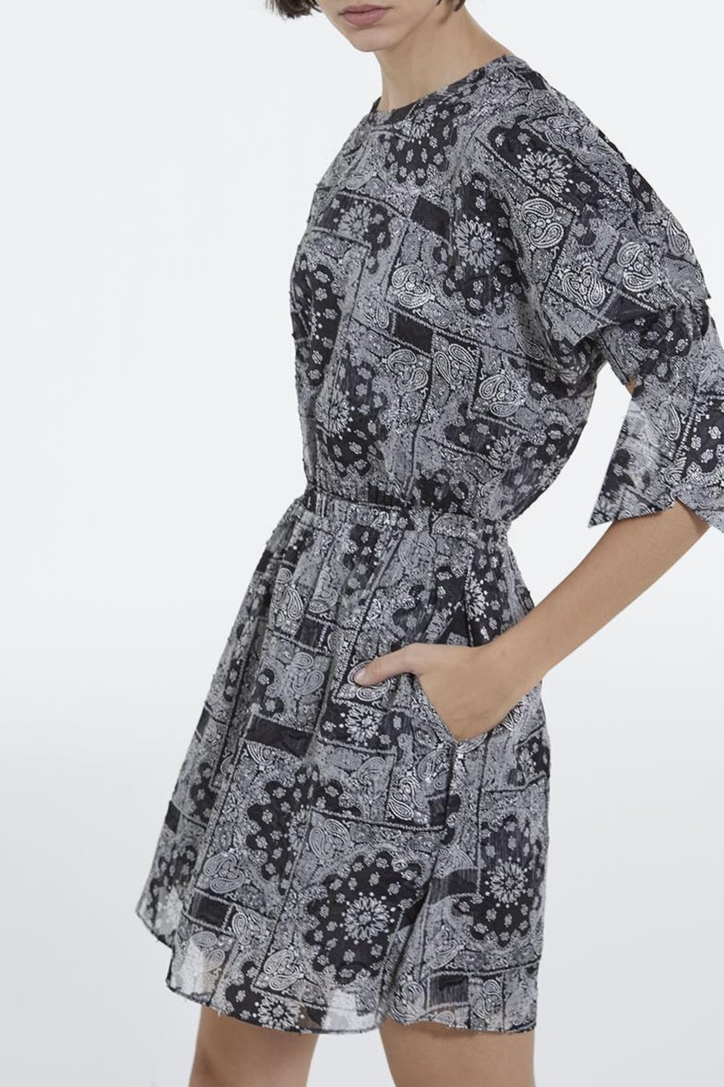 SHORT SQUARE-SHAPED DRESS BLACK 1