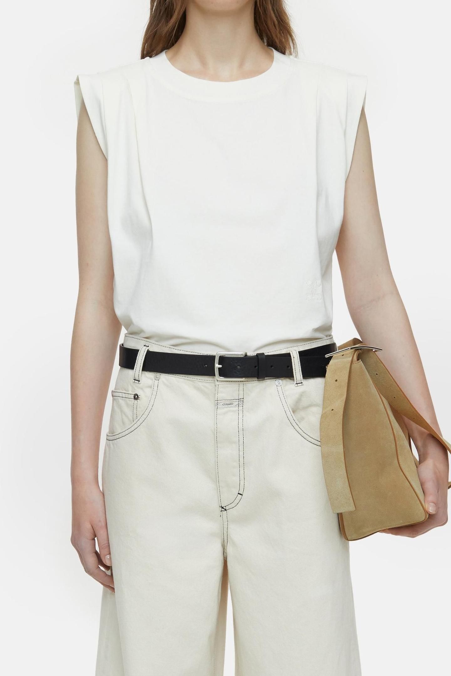 PLEATED SLEEVELESS T-SHIRTS IVORY 5