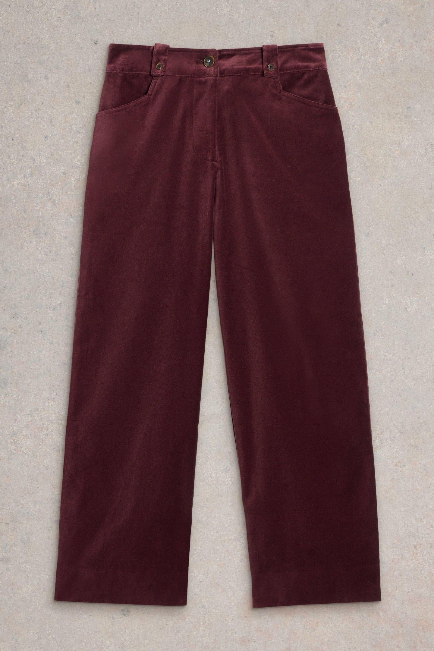 BELLE CROPPED VELVET TROUSER DARK PLUM 3