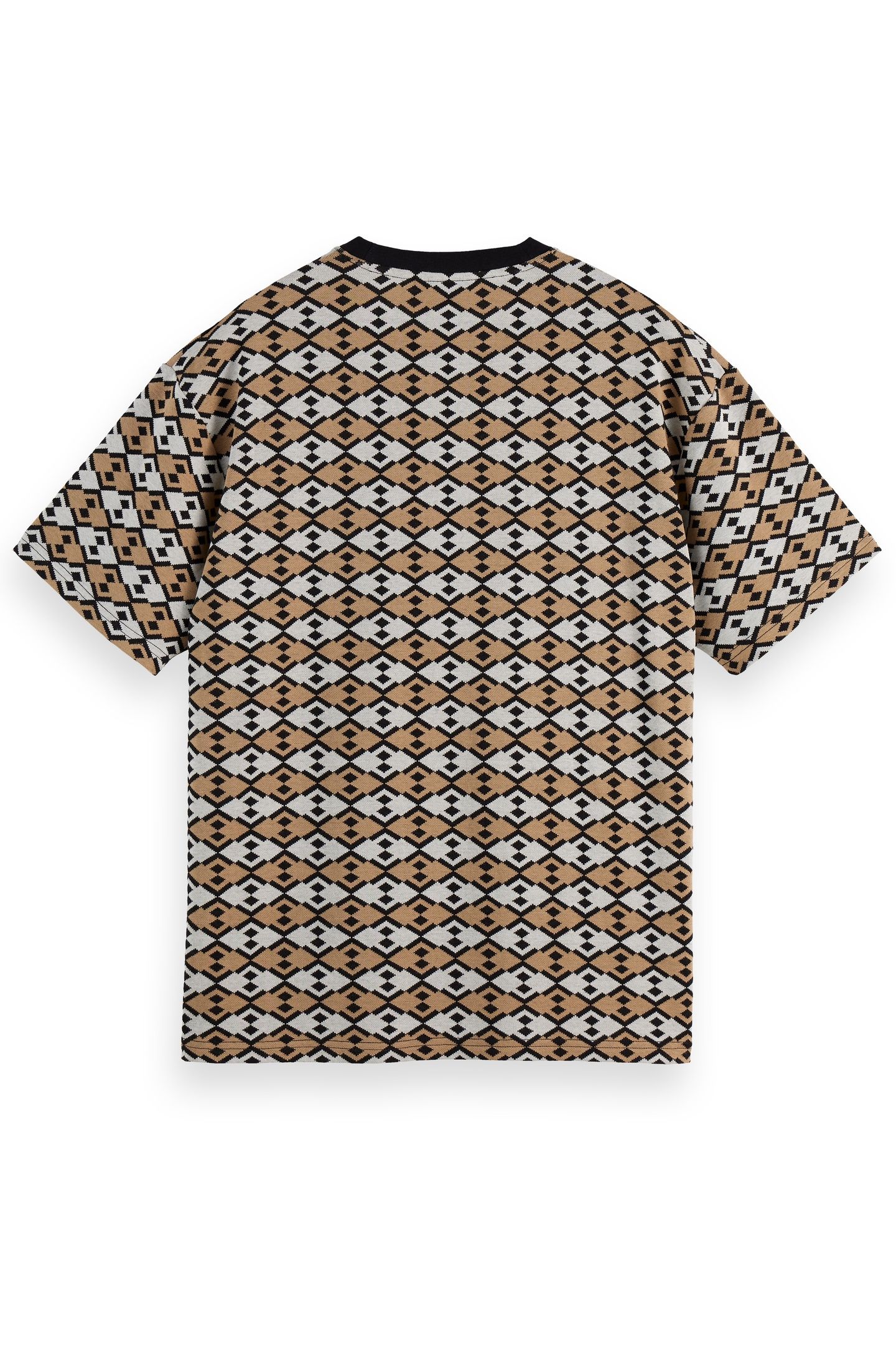 RELAXED FIT JACQUARD T-SHIRT DIAMOND MICRO EGGNOG AOP 7