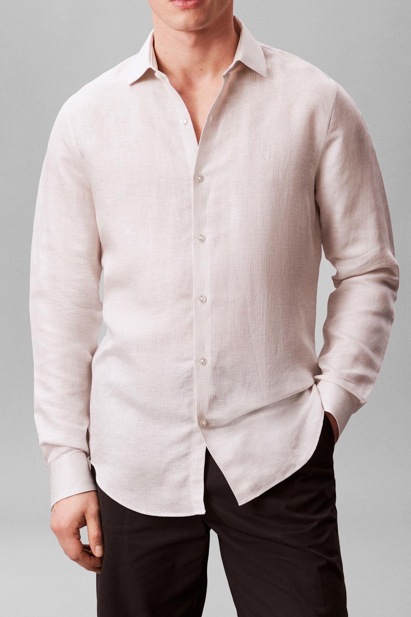 SLIM ESSENTIAL POPLIN SHIRT CINDER BROWN 1