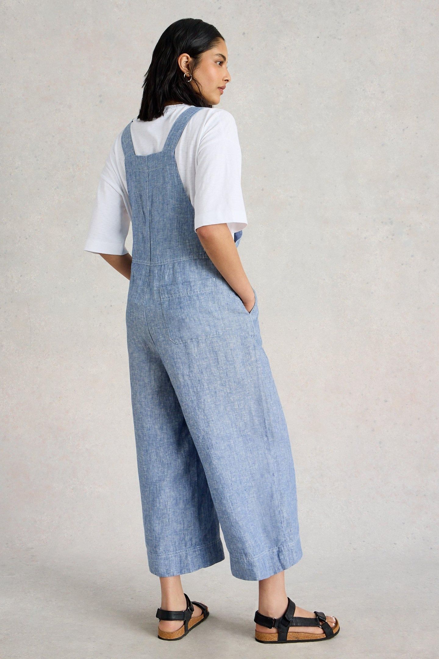VIVIAN LINEN DUNGAREE CHAMBRAY BLUE 4