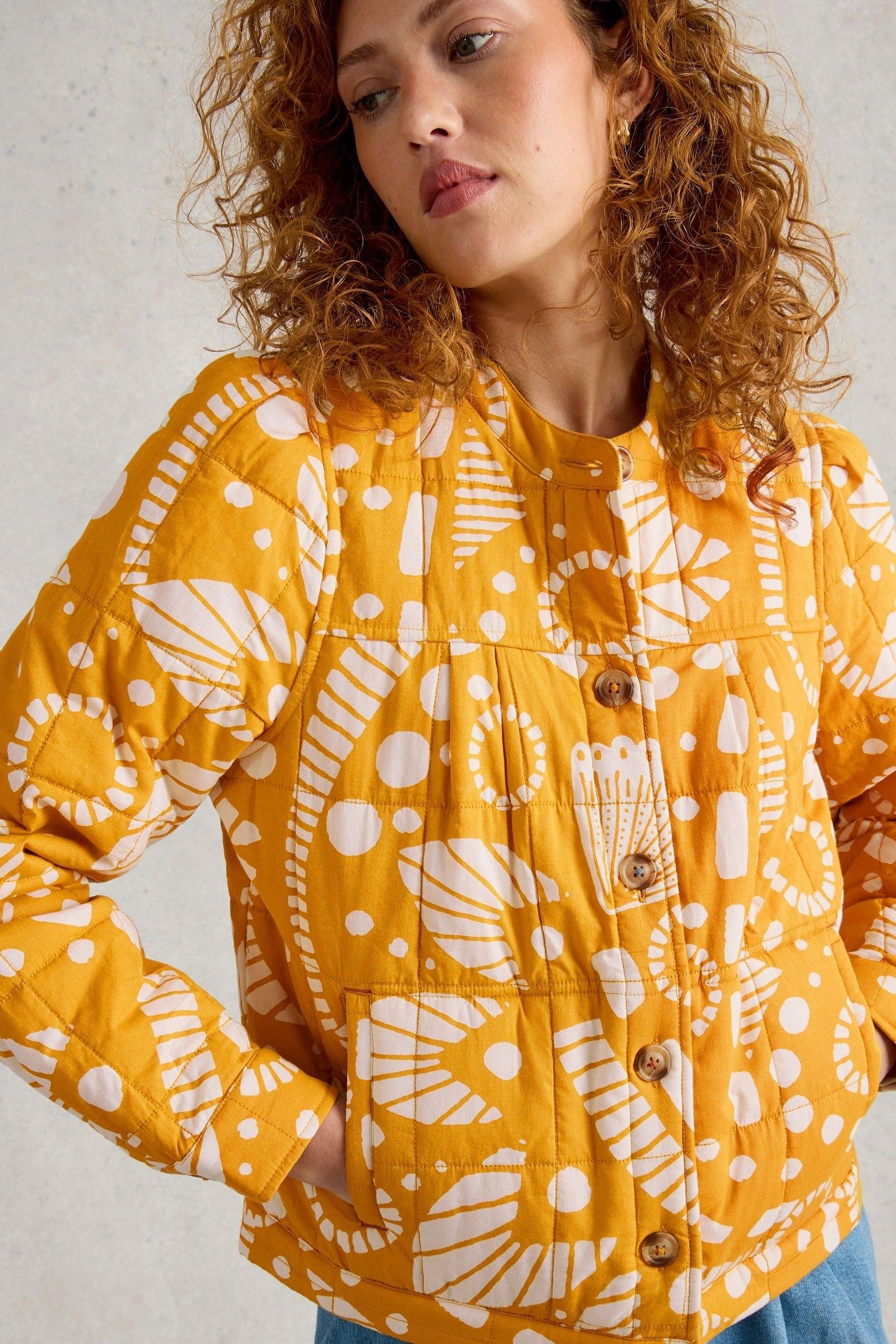ARIANNE COTTON JACKET CHARTREUSE PRINT 2