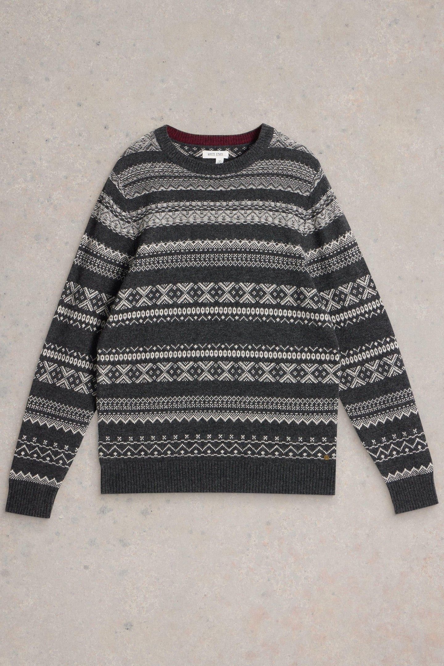 MONOCHROME FAIRISLE JUMPER GREY MULTI 4