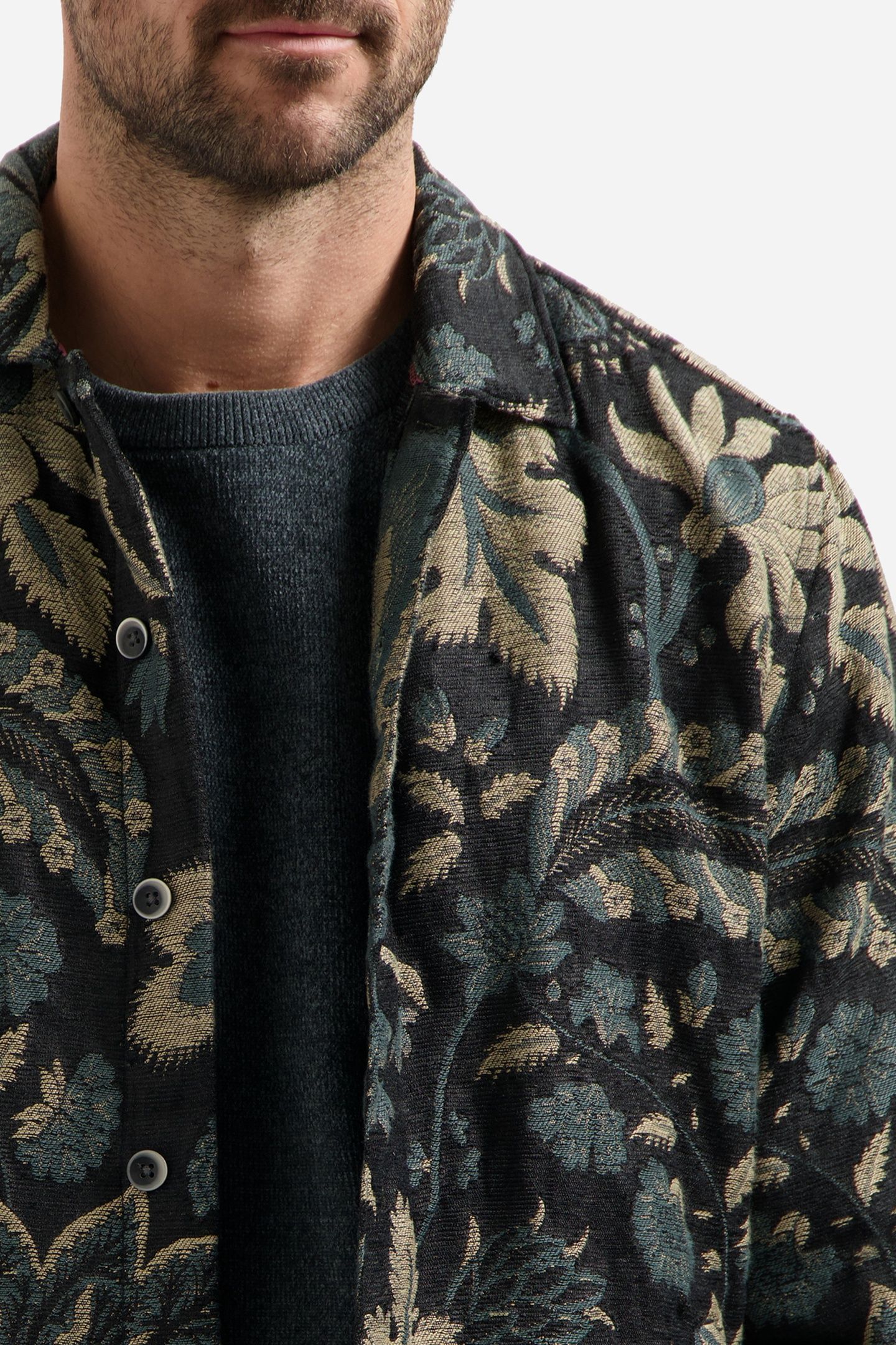 OVERSHIRT BUTTONS JACQUARD BLACK 7