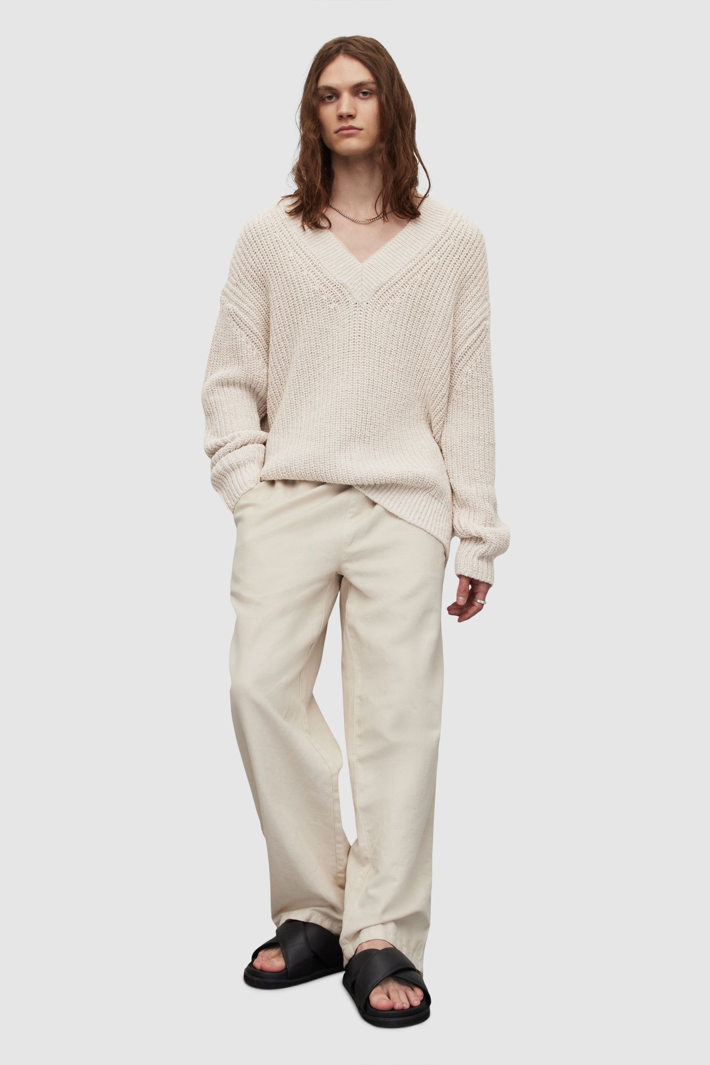 BAYLER V-NECK PUTTY WHITE 3